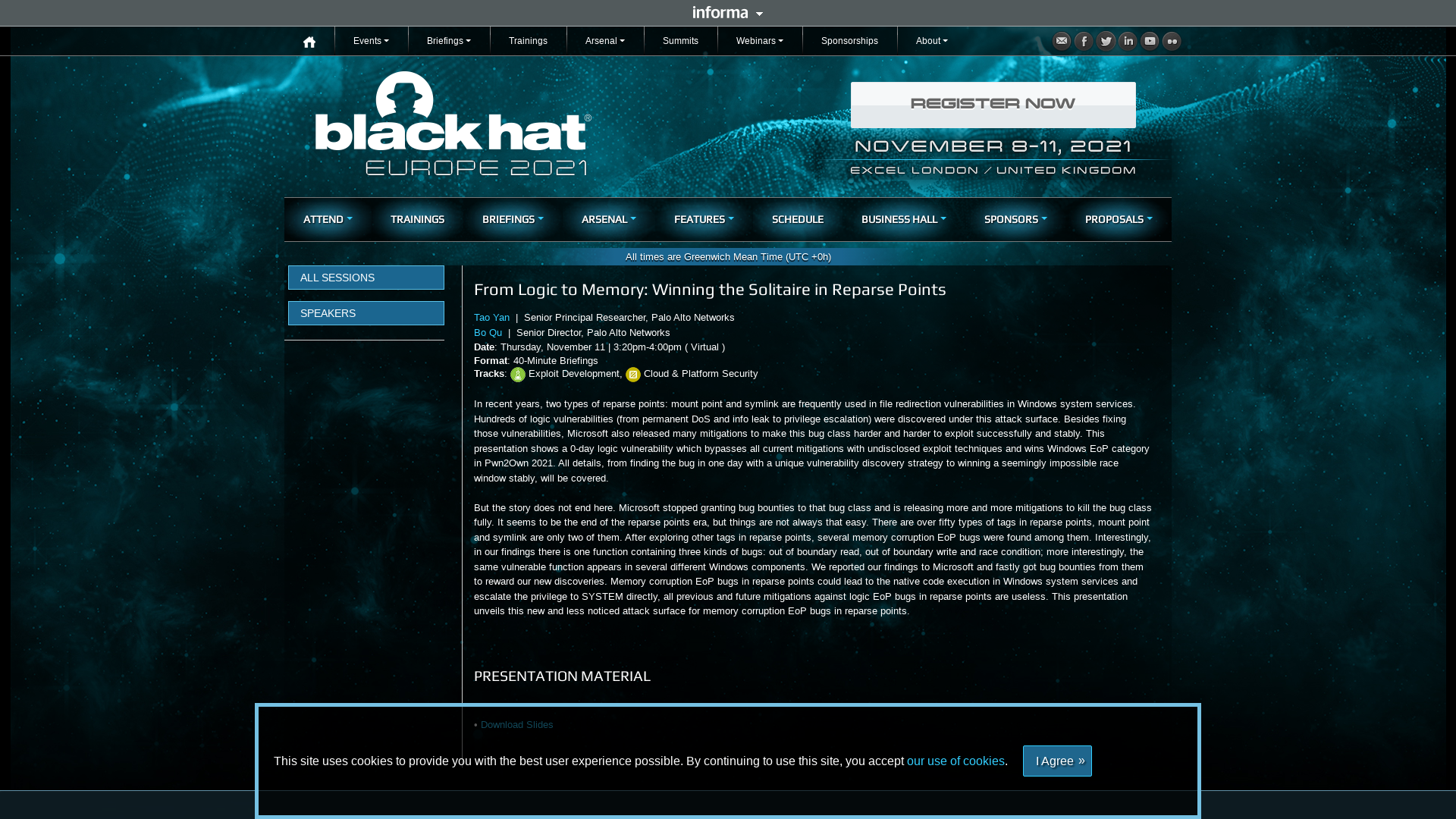 From Logic to Memory: Winning the Solitaire in Reparse Points - Black Hat Europe 2021 | Briefings Schedule