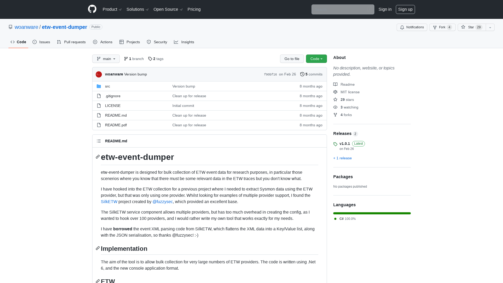 GitHub - woanware/etw-event-dumper