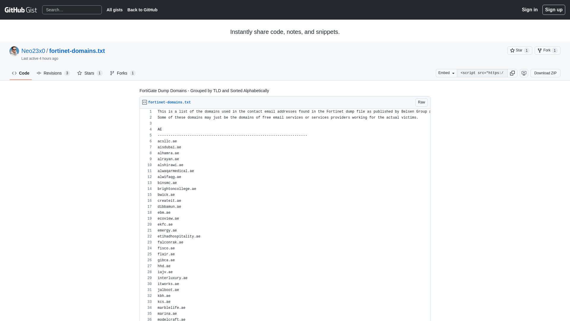 FortiGate Dump Domains - Grouped by TLD and Sorted Alphabetically · GitHub