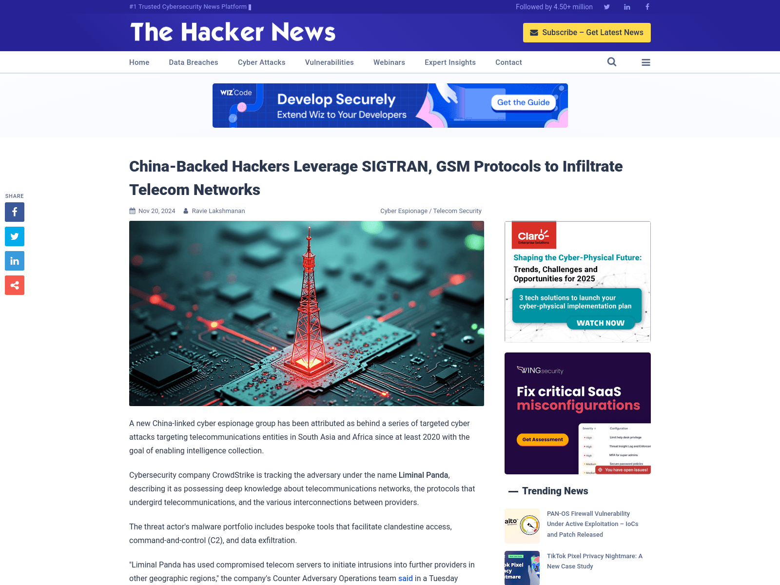 China-Backed Hackers Leverage SIGTRAN, GSM Protocols to Infiltrate Telecom Networks