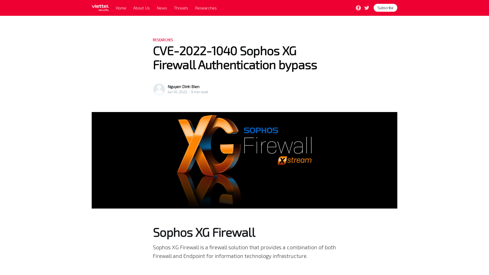 CVE-2022-1040 Sophos XG Firewall Authentication bypass