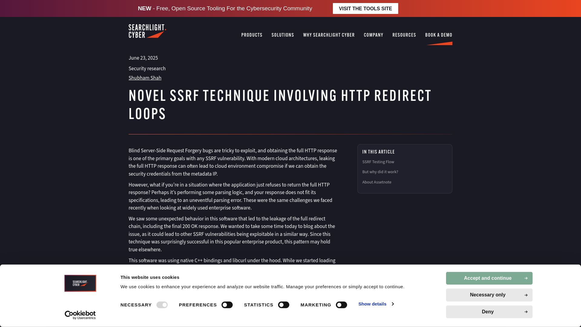 Novel SSRF Technique Involving HTTP Redirect Loops › Searchlight Cyber
