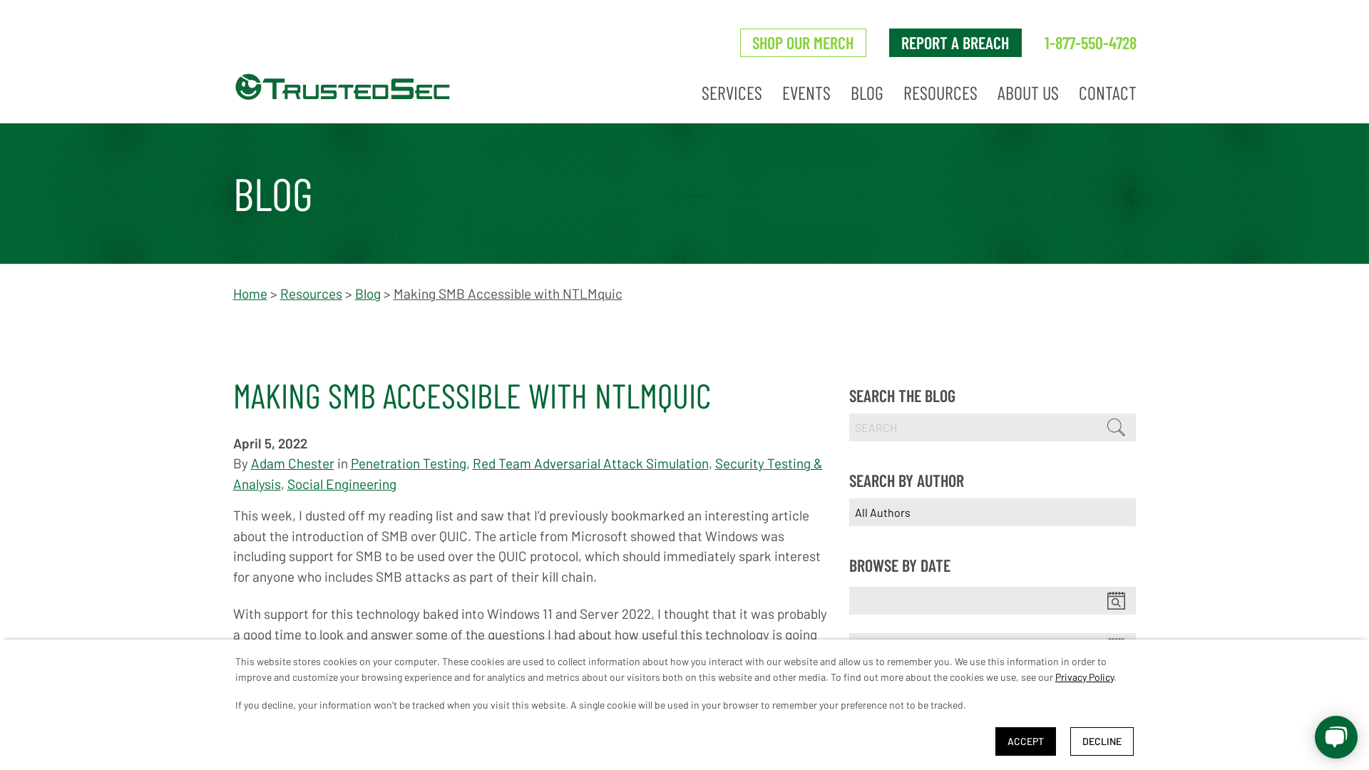 Making SMB Accessible with NTLMquic - TrustedSec