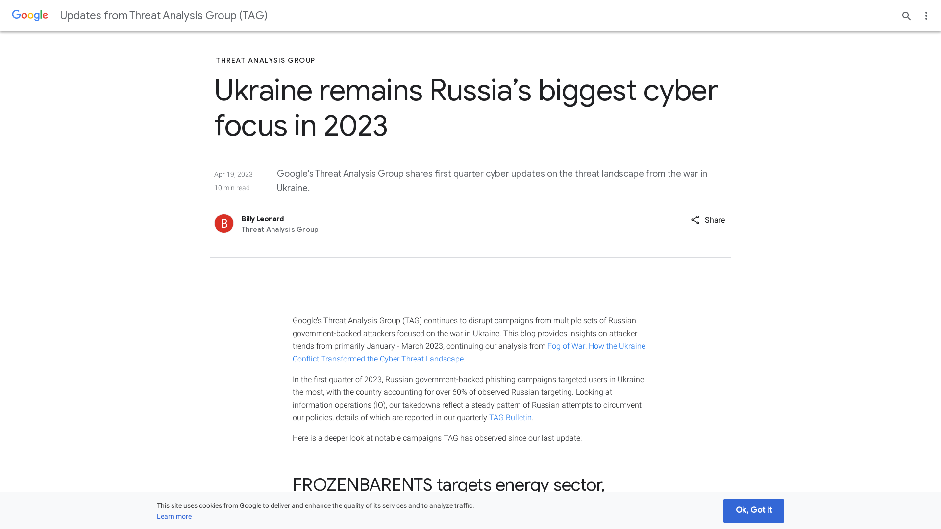 Ukraine remains Russia’s biggest cyber focus in 2023