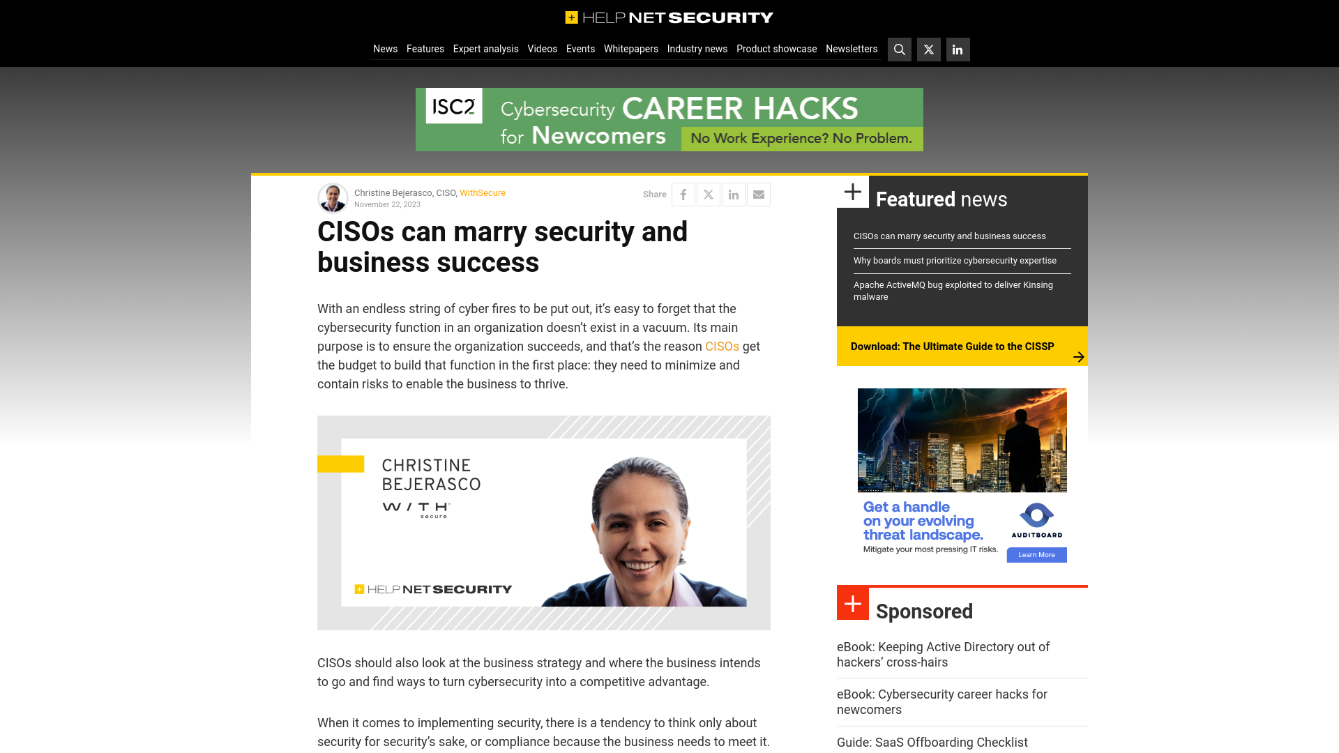 CISOs can marry security and business success - Help Net Security