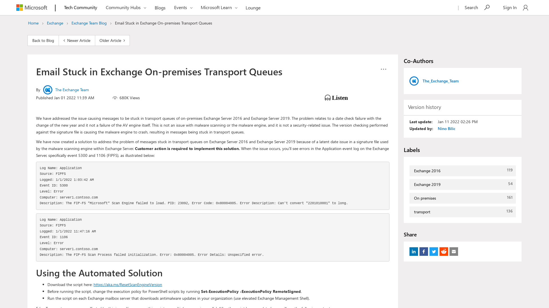 Email Stuck in Exchange On-premises Transport Queues - Microsoft Community Hub