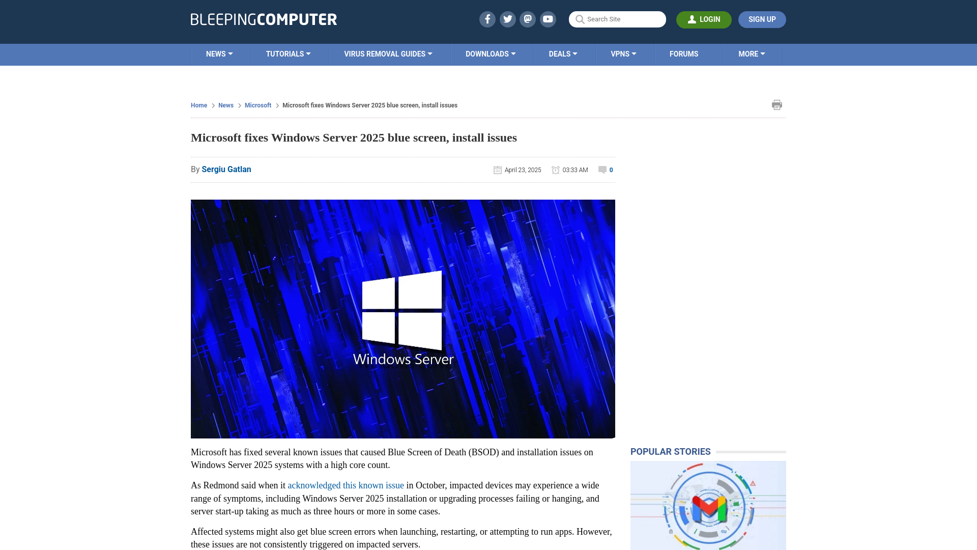 Microsoft fixes Windows Server 2025 blue screen, install issues