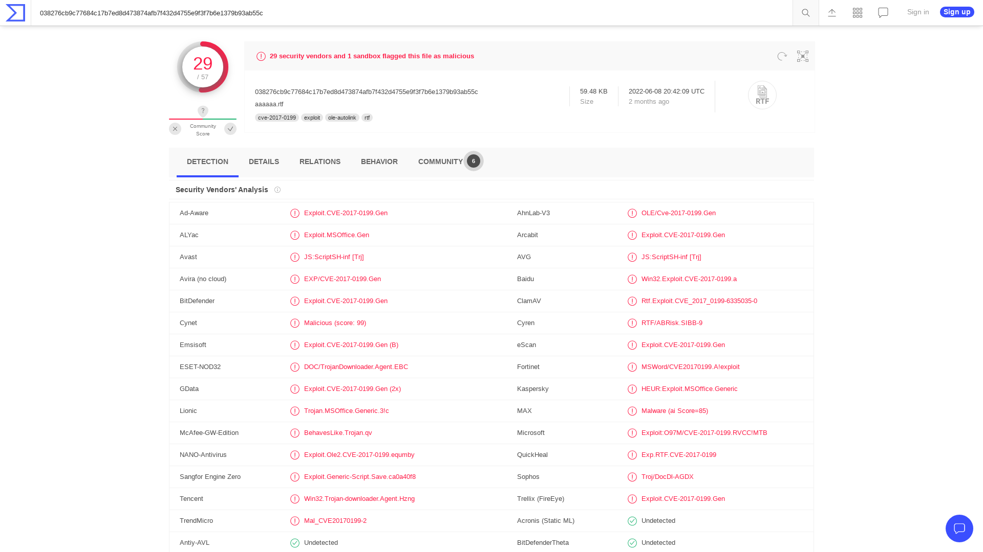 VirusTotal - File - 038276cb9c77684c17b7ed8d473874afb7f432d4755e9f3f7b6e1379b93ab55c