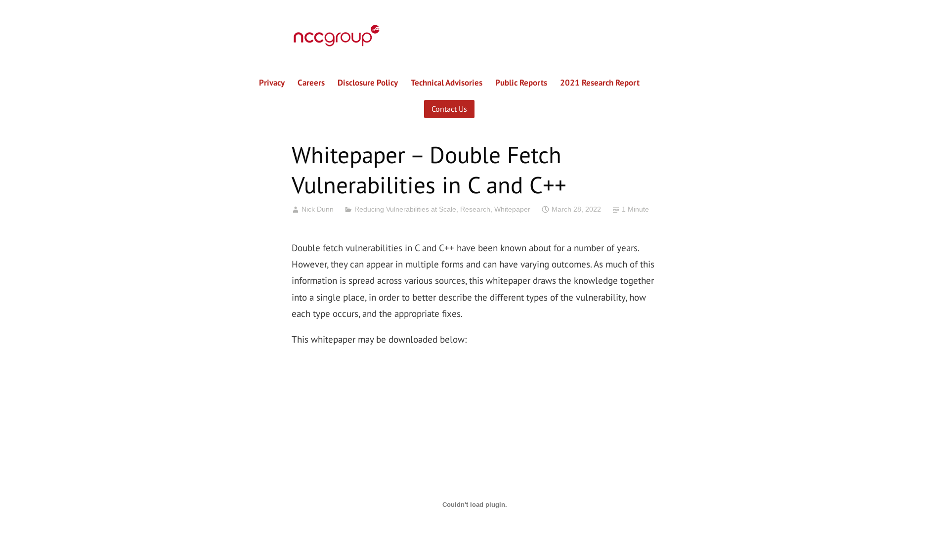Whitepaper – Double Fetch Vulnerabilities in C and C++ – NCC Group Research