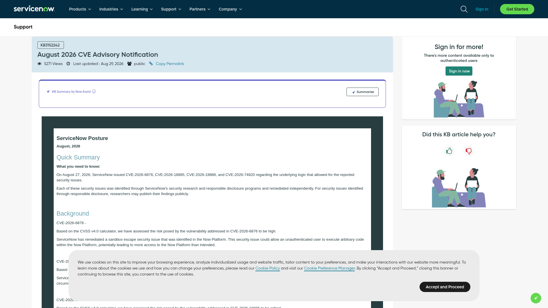 August 2026 CVE Advisory Notification - Security