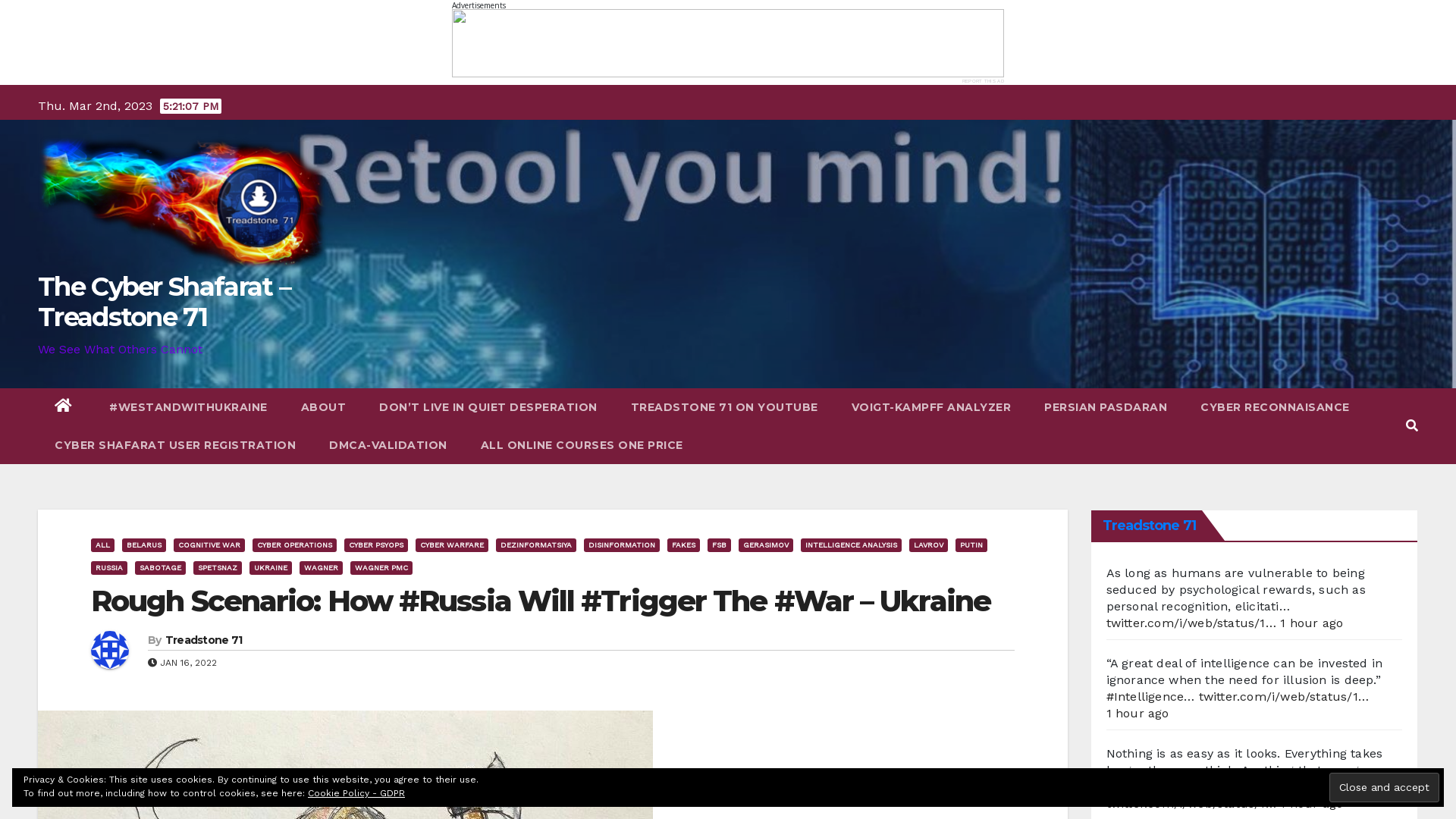 Rough Scenario: How #Russia Will #Trigger The #War – Ukraine – The Cyber Shafarat – Treadstone 71