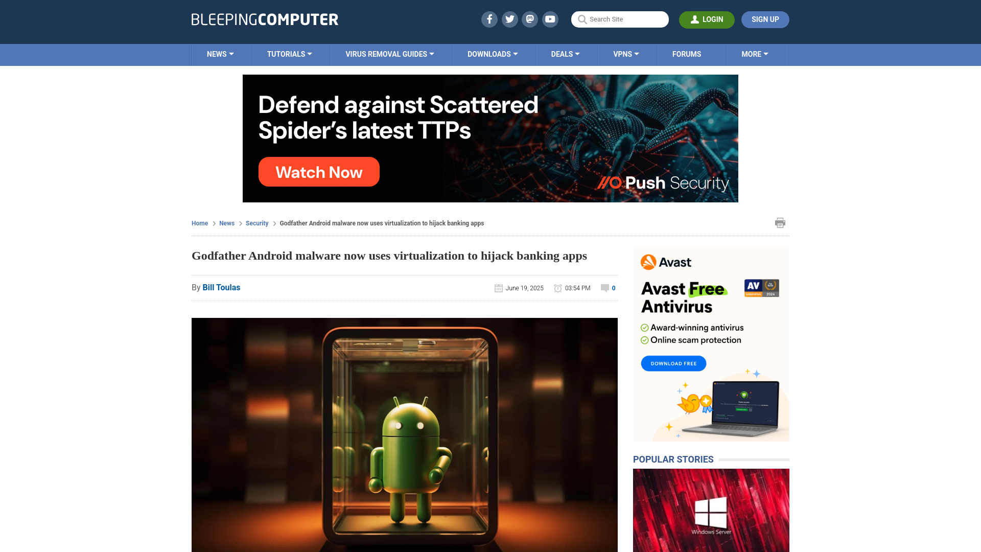 Godfather Android malware now uses virtualization to hijack banking apps