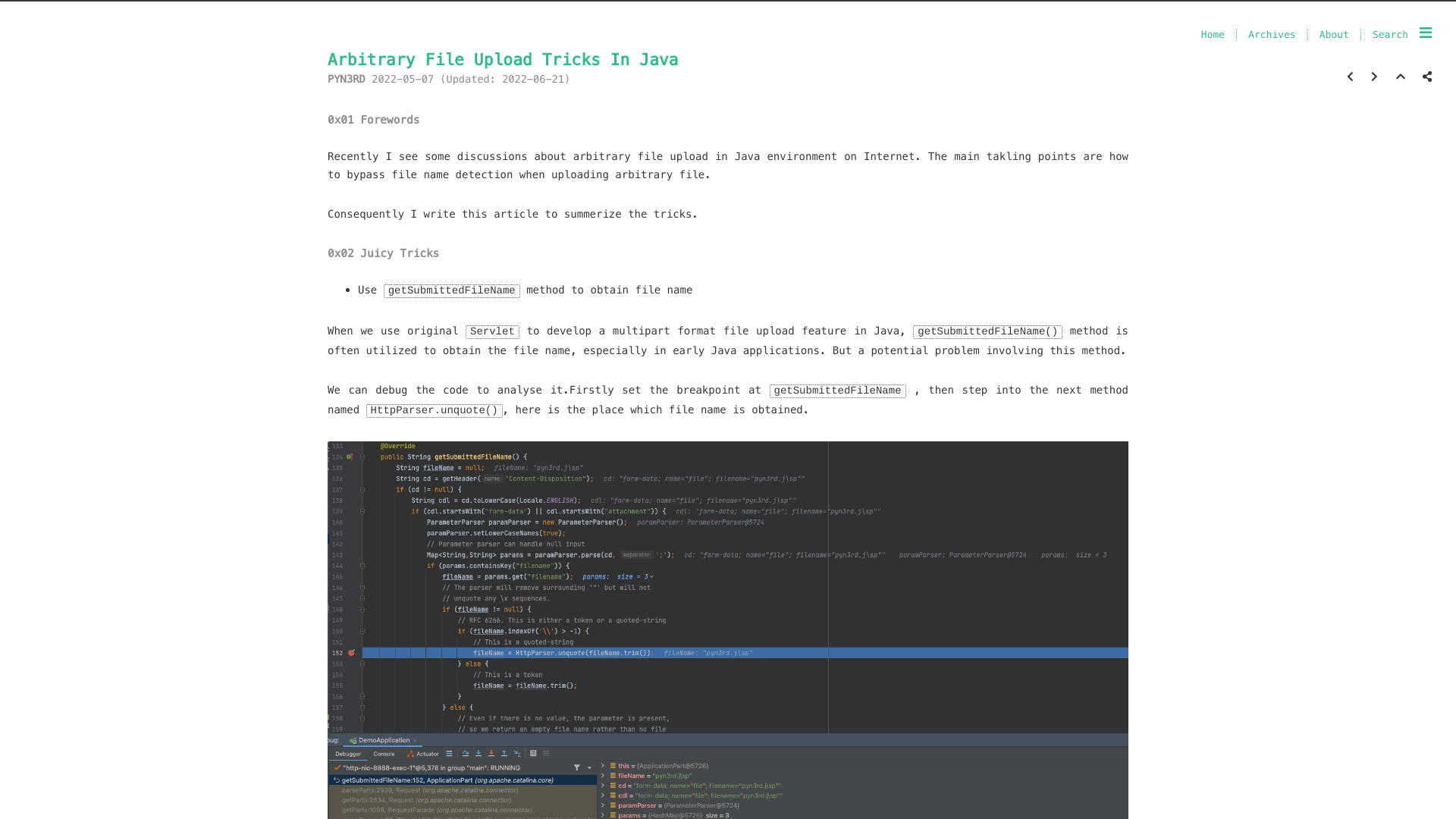 Arbitrary File Upload Tricks In Java