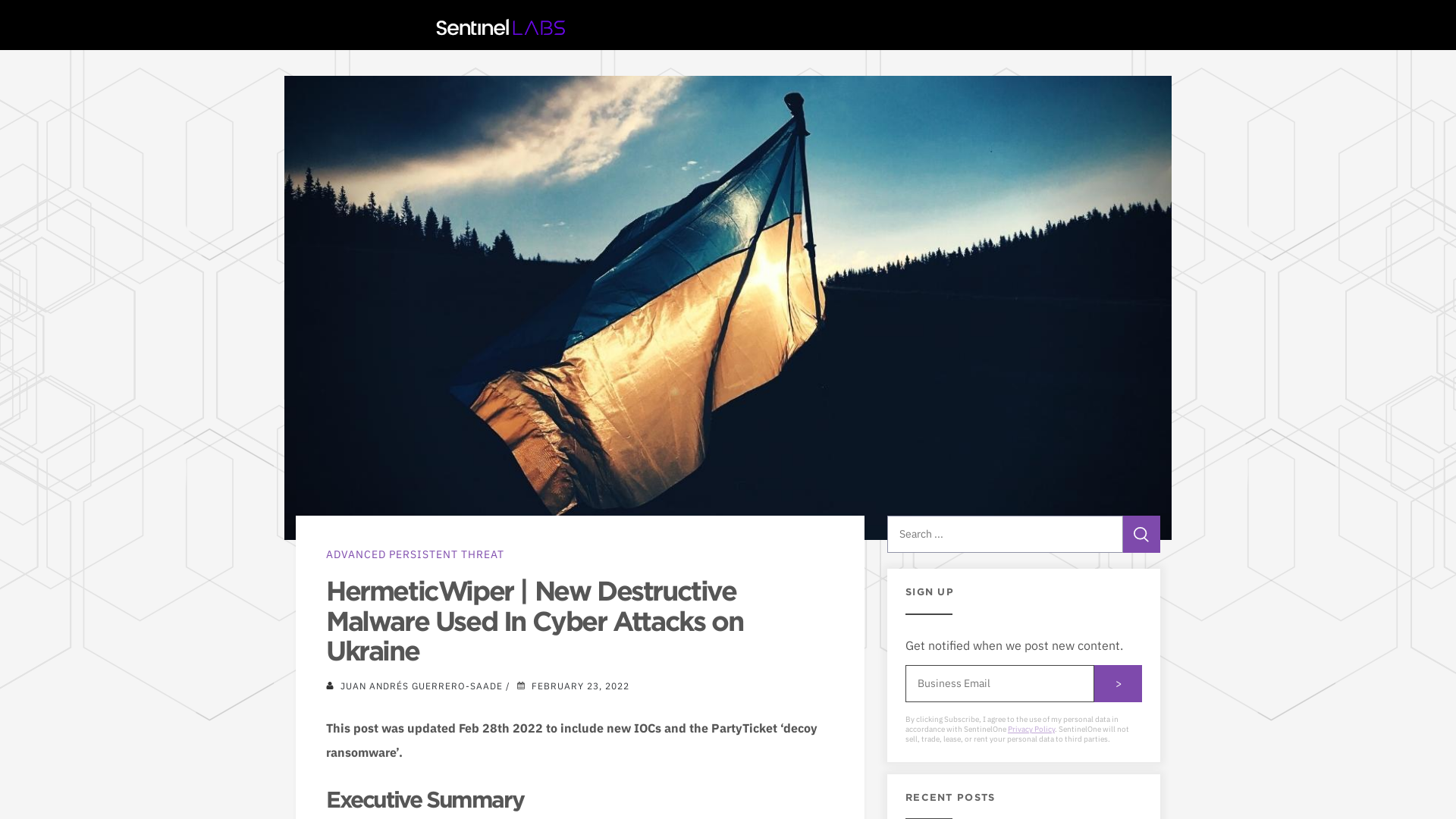 HermeticWiper | New Destructive Malware Used In Cyber Attacks on Ukraine - SentinelOne