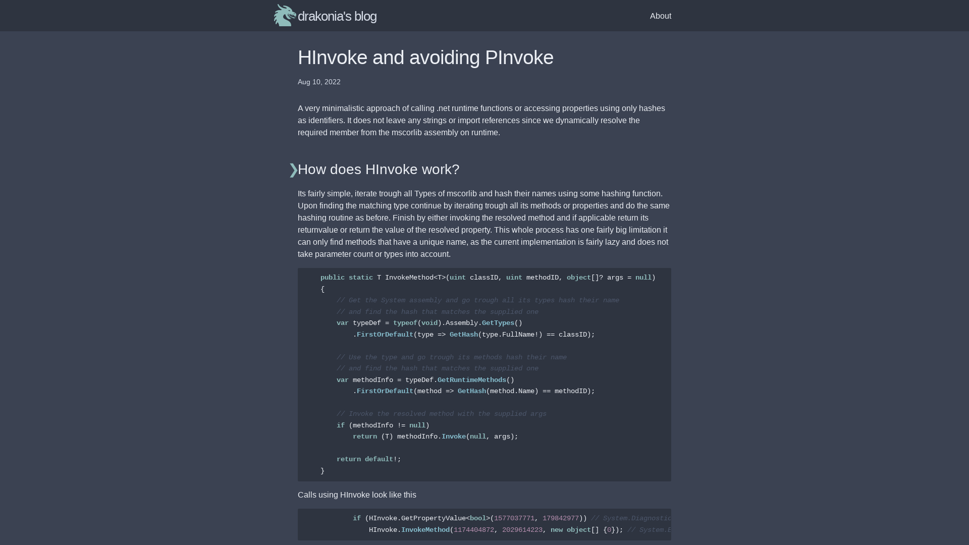 HInvoke and avoiding PInvoke | drakonia’s blog