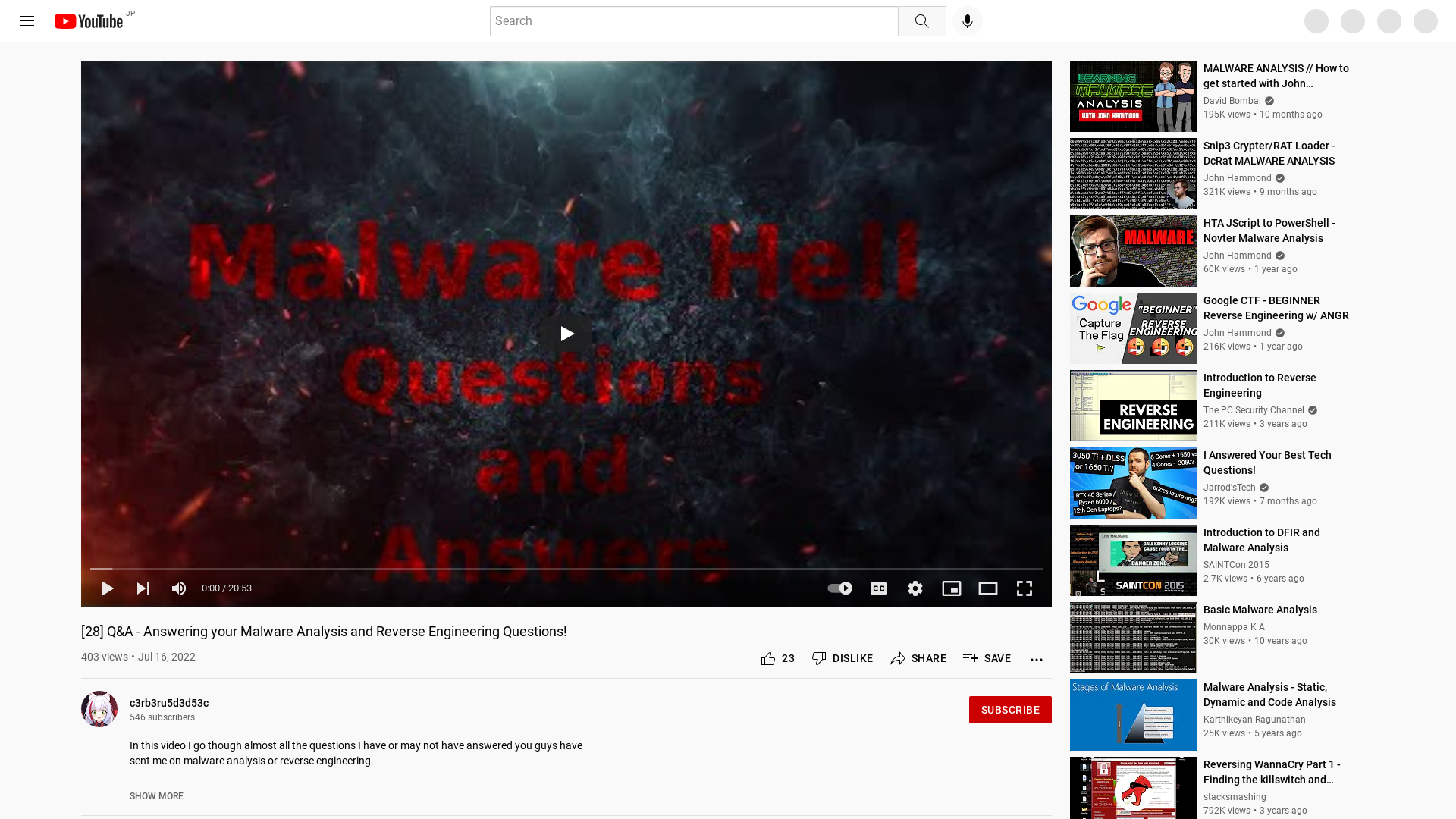 [28] Q&A - Answering your Malware Analysis and Reverse Engineering Questions! - YouTube