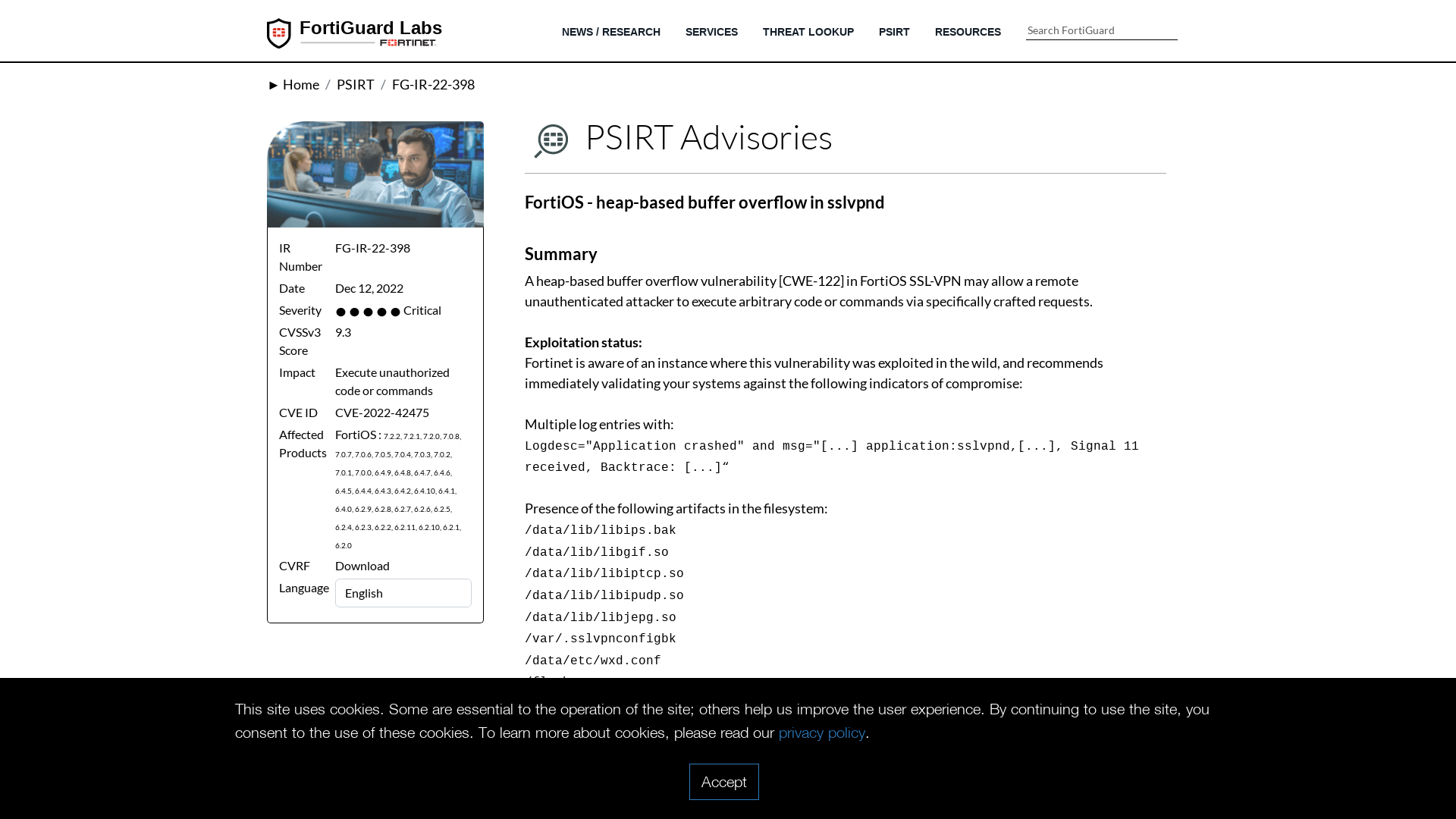 PSIRT Advisories | FortiGuard