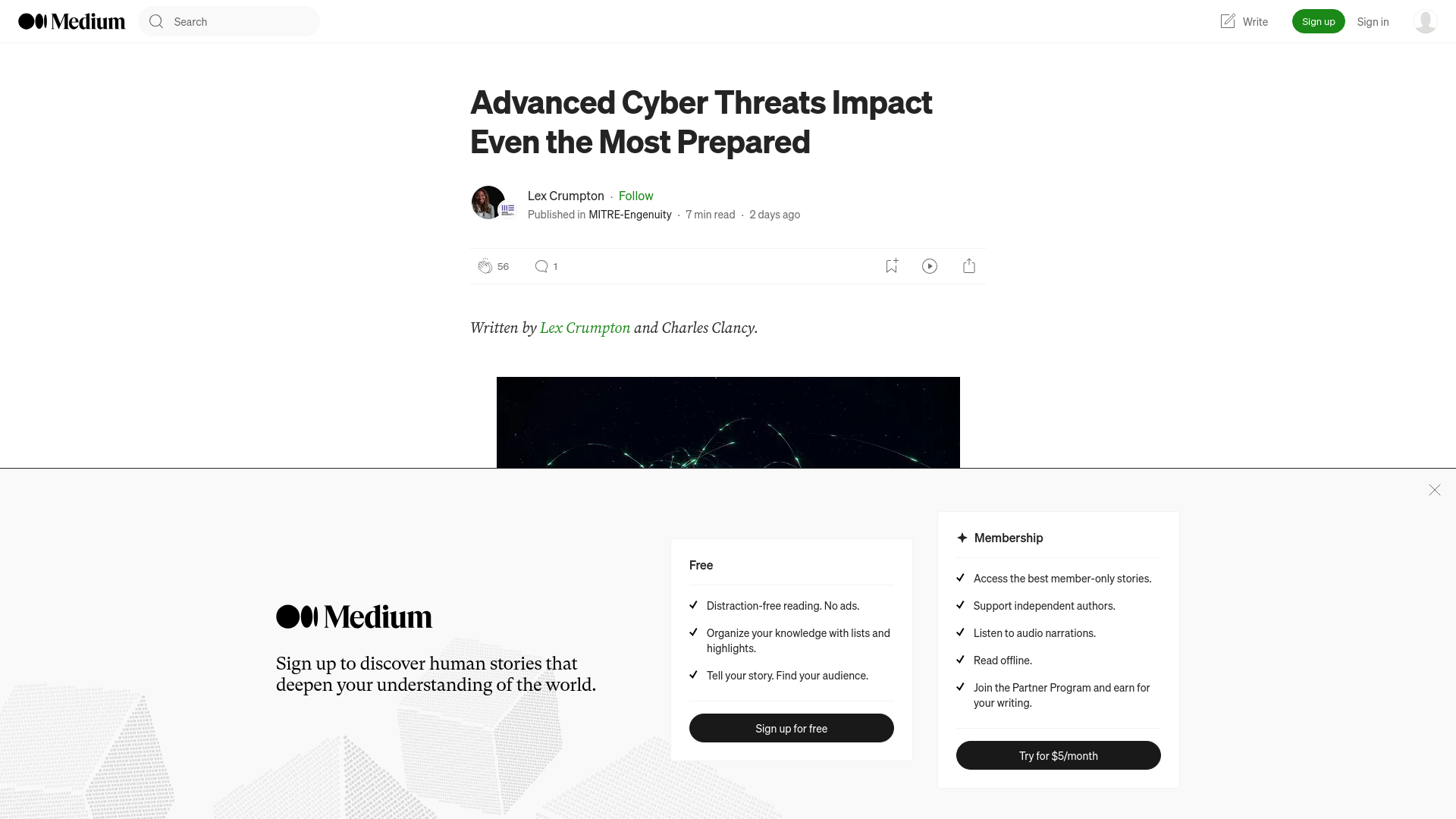 Advanced Cyber Threats Impact Even the Most Prepared | by Lex Crumpton | MITRE-Engenuity | Apr, 2024 | Medium