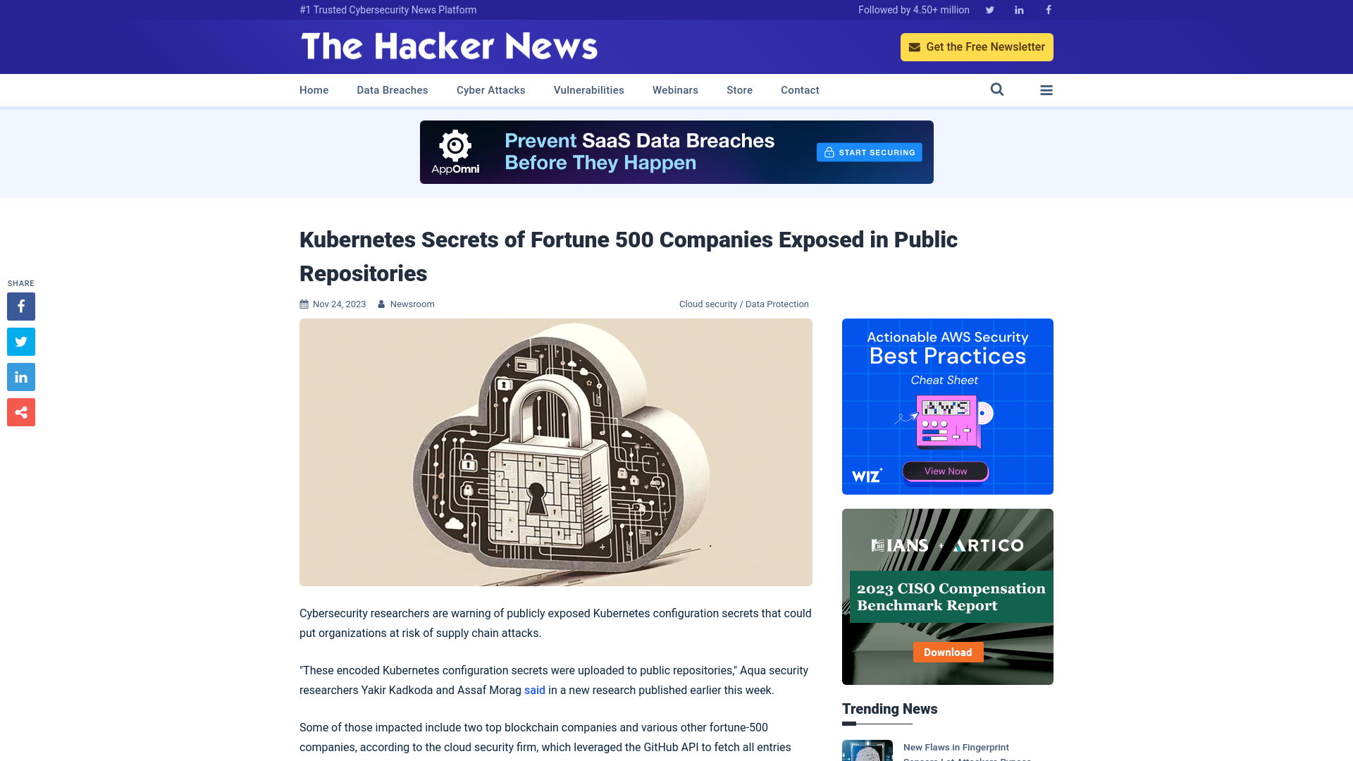 Kubernetes Secrets of Fortune 500 Companies Exposed in Public Repositories