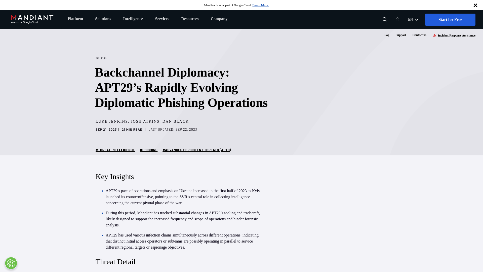 Backchannel Diplomacy: APT29’s Rapidly Evolving Diplomatic Phishing Operations | Mandiant