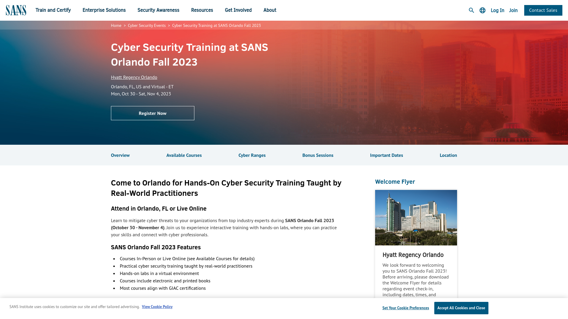 SANS Orlando Fall 2023 | Cyber Security Training