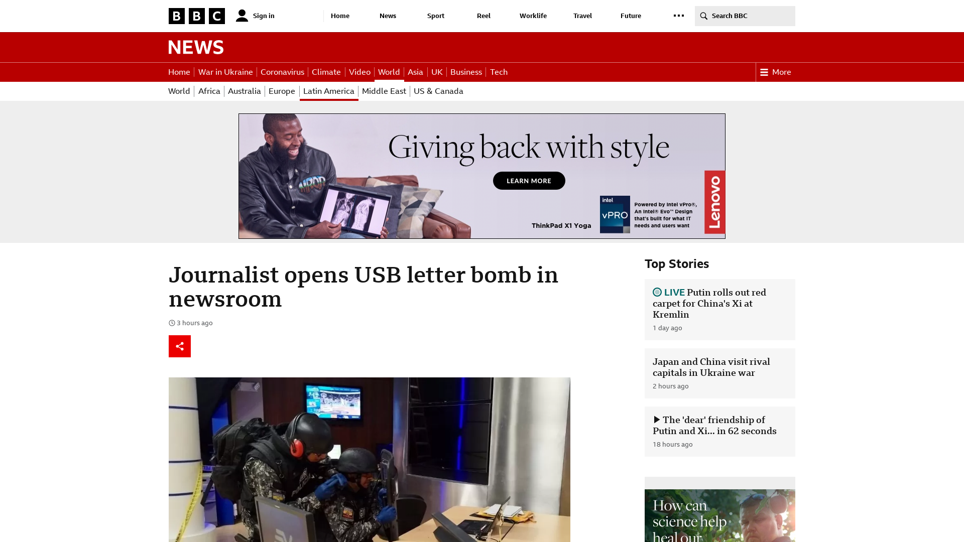 Journalist opens USB letter bomb in newsroom - BBC News