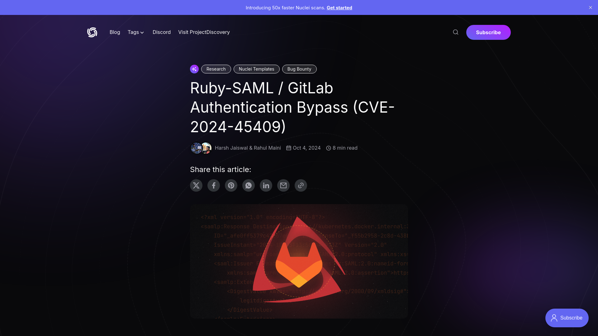 Ruby-SAML / GitLab Authentication Bypass (CVE-2024-45409)