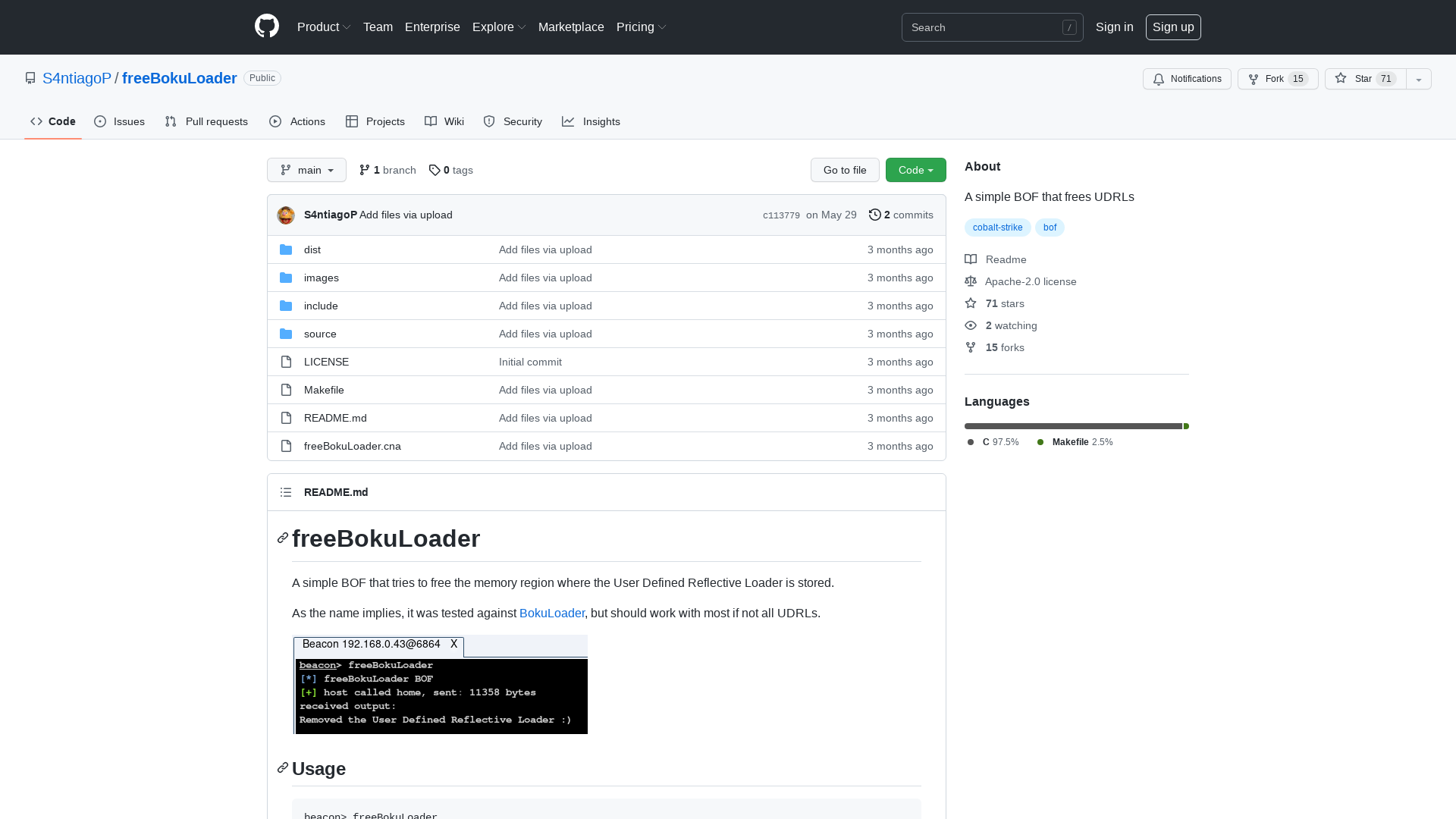 GitHub - S4ntiagoP/freeBokuLoader: A simple BOF that frees UDRLs