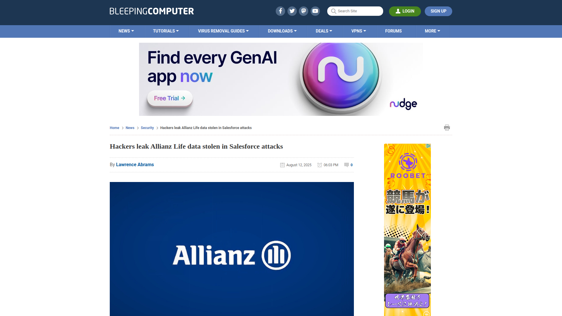 Hackers leak Allianz Life data stolen in Salesforce attacks