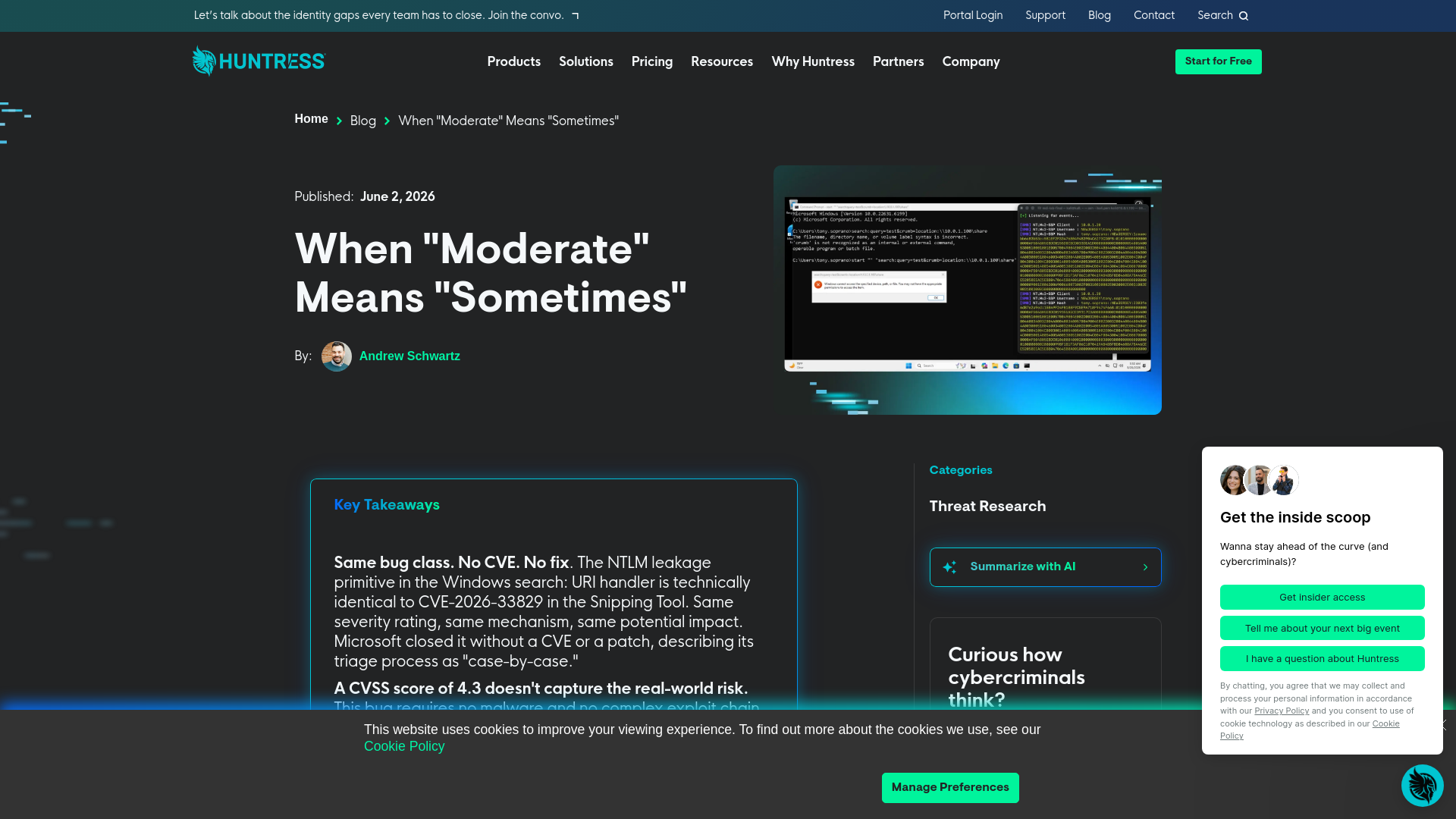 Unpatched NTLM Leakage in Windows search: URI Handler, Same Bug, No CVE, No Fix | Huntress