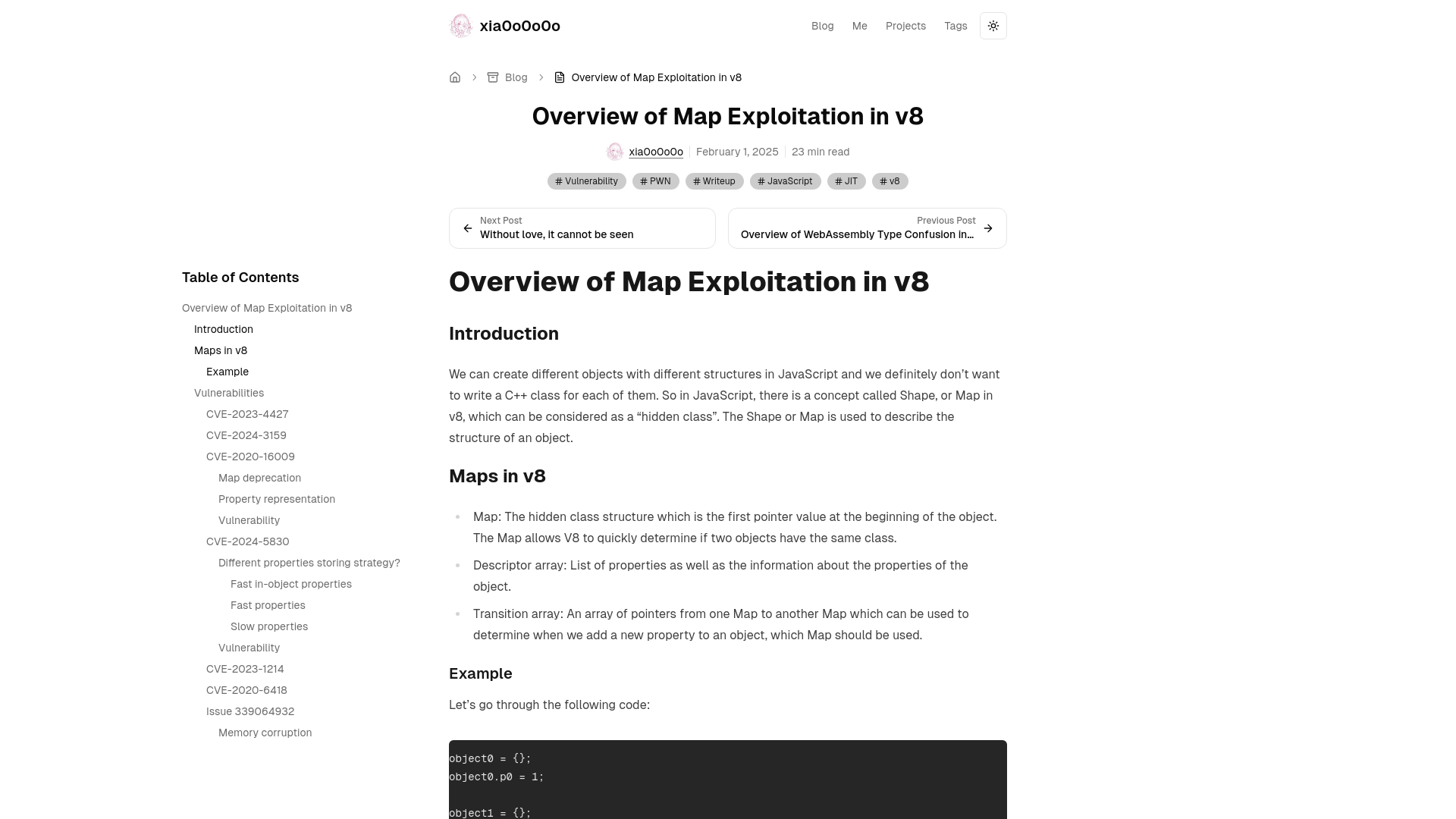 Overview of Map Exploitation in v8 | xia0o0o0o