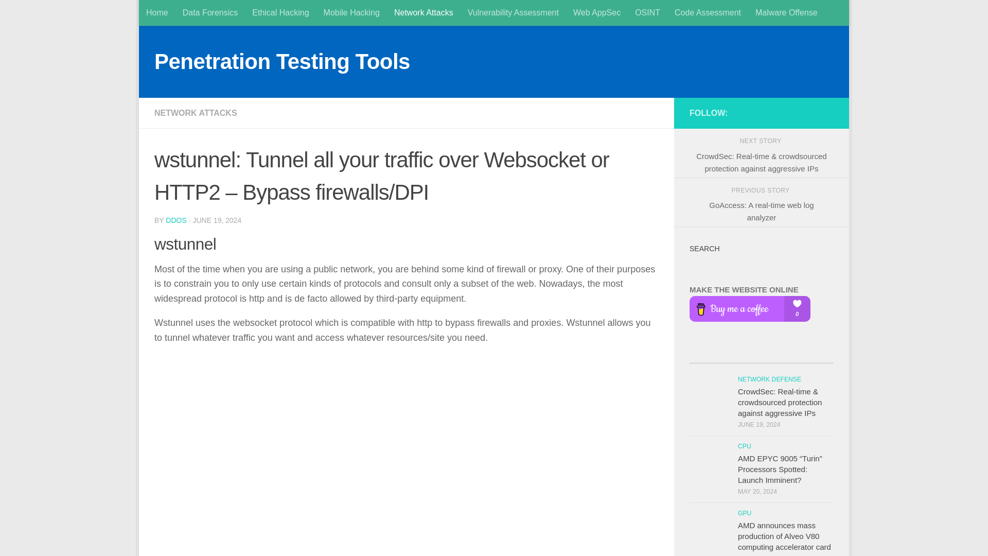 wstunnel: Tunnel all your traffic over Websocket or HTTP2 - Bypass firewalls/DPI