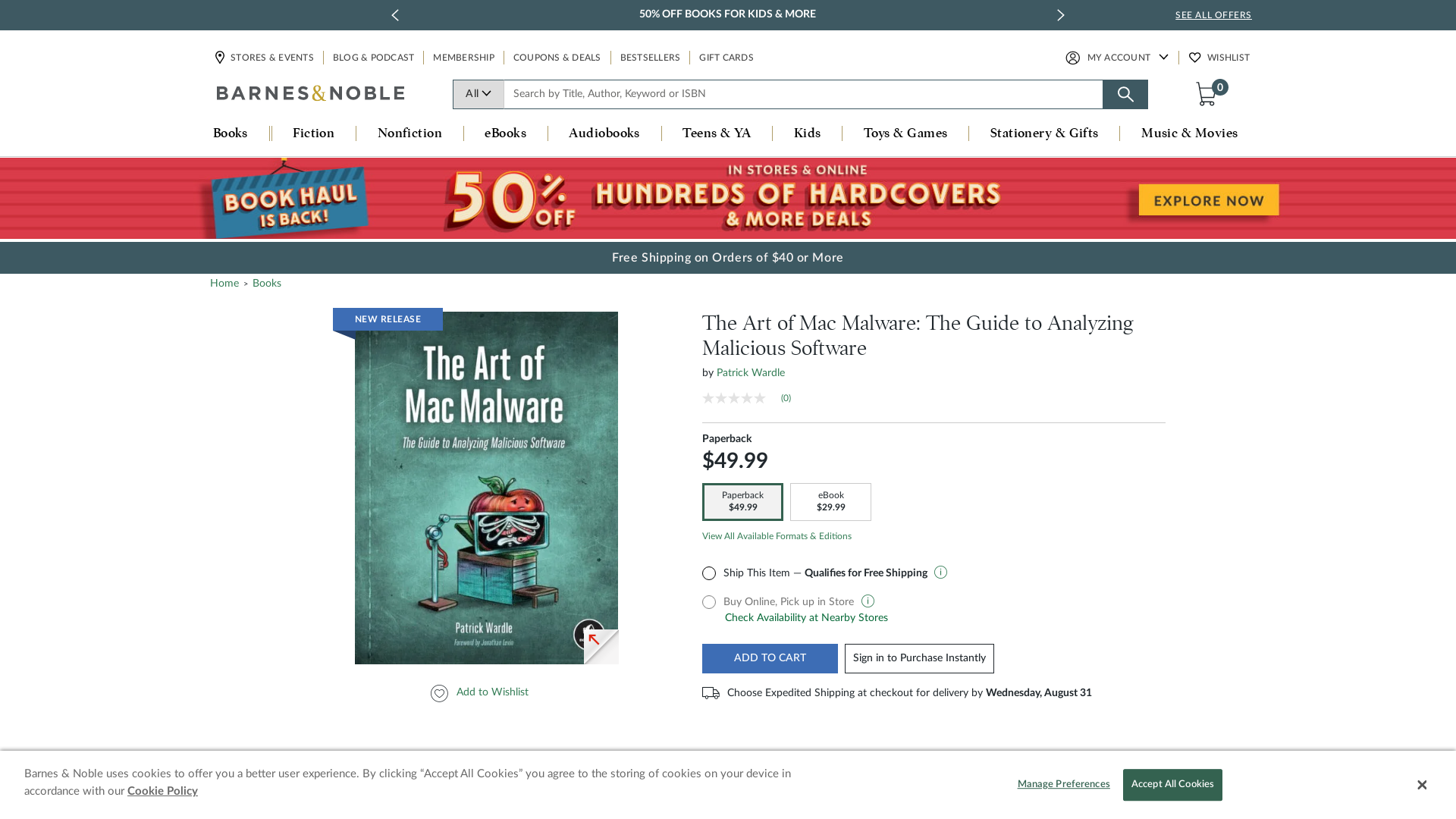 The Art of Mac Malware: The Guide to Analyzing Malicious Software by Patrick Wardle, Paperback | Barnes & Noble®