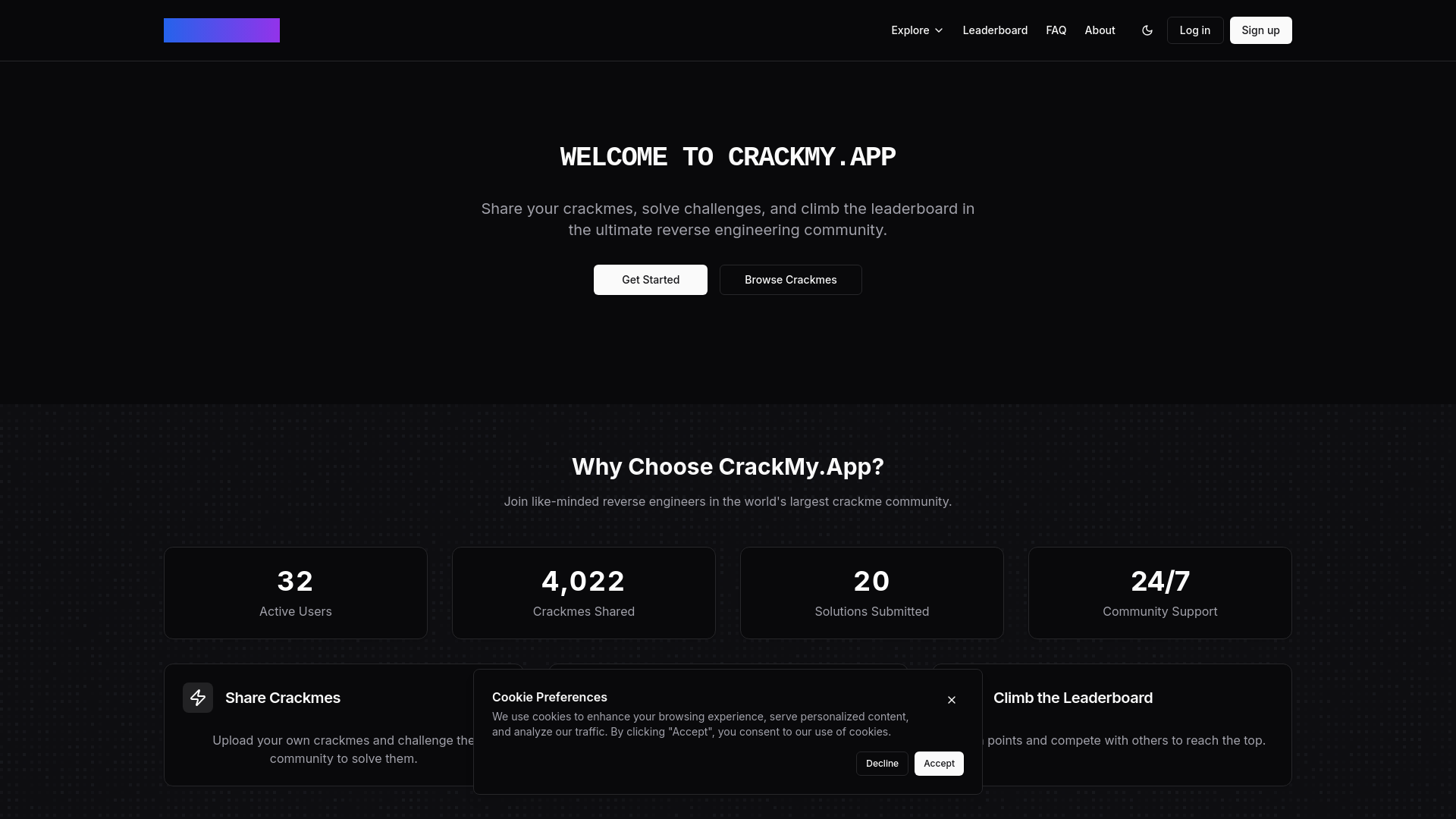 CrackMy.App - Share and Solve Reverse Engineering Challenges