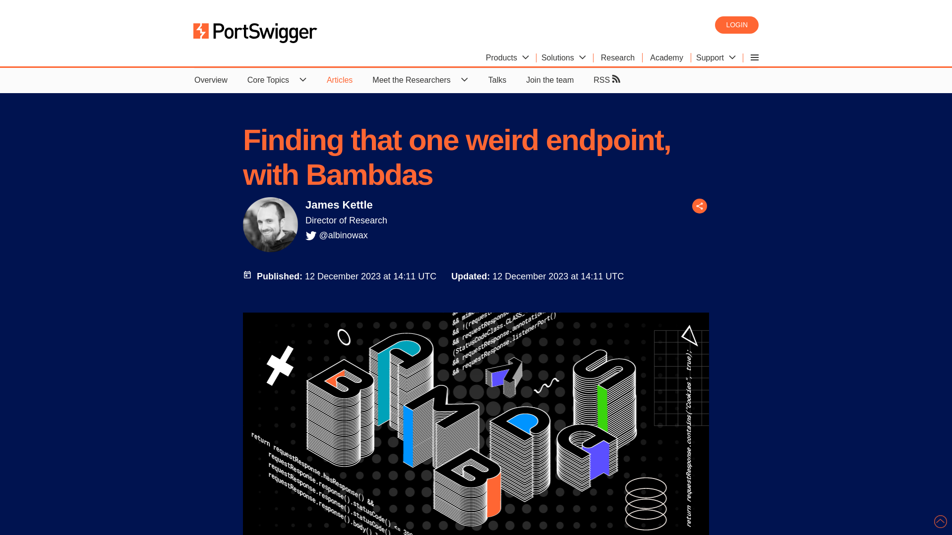 Finding that one weird endpoint, with Bambdas | PortSwigger Research