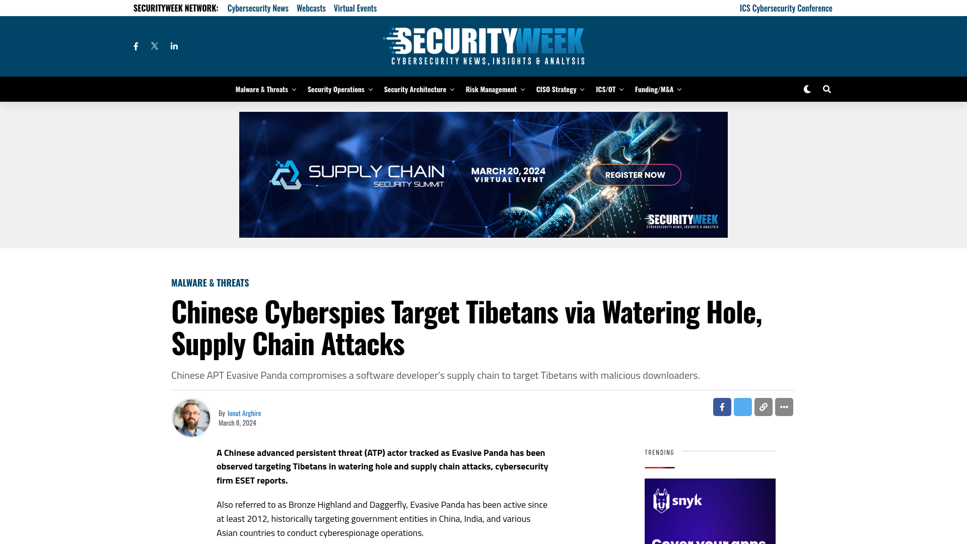 Chinese Cyberspies Target Tibetans via Watering Hole, Supply Chain Attacks - SecurityWeek