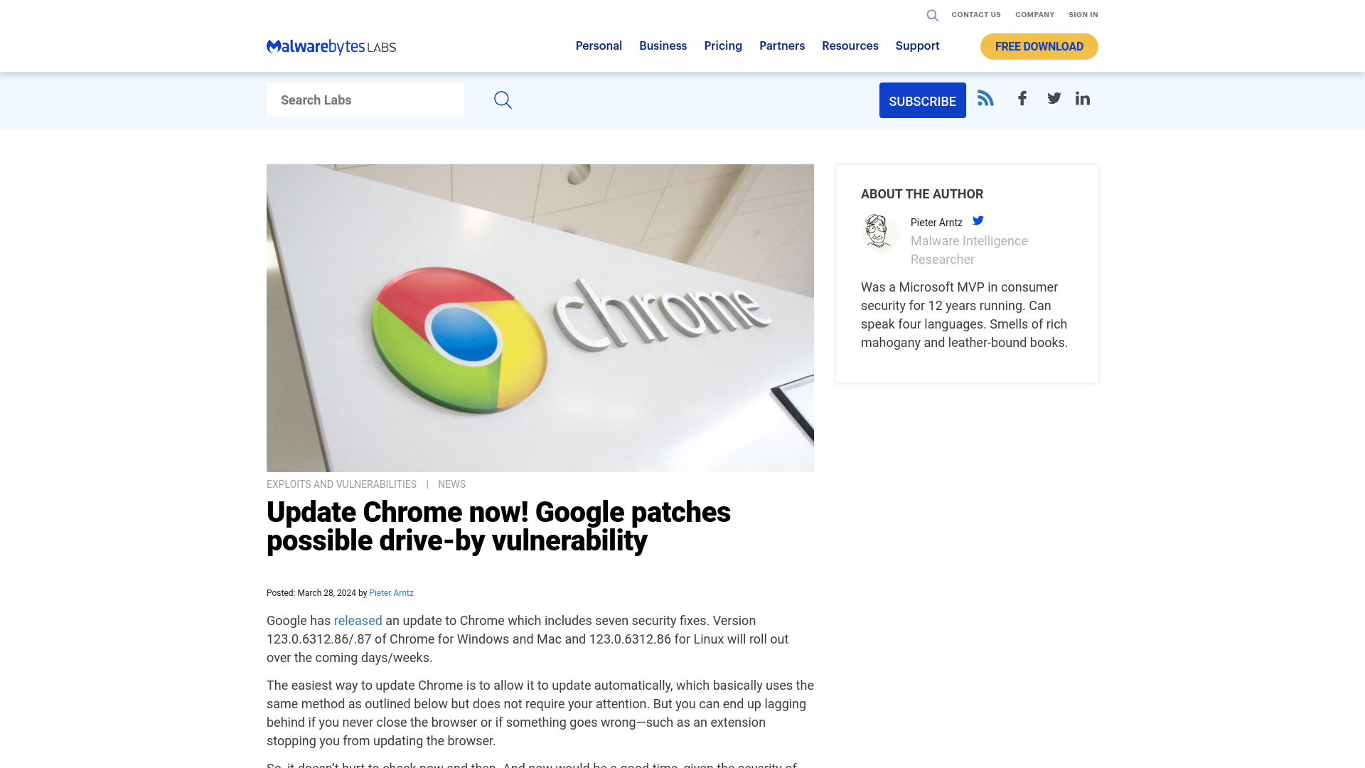 Update Chrome now! Google patches possible drive-by vulnerability | Malwarebytes