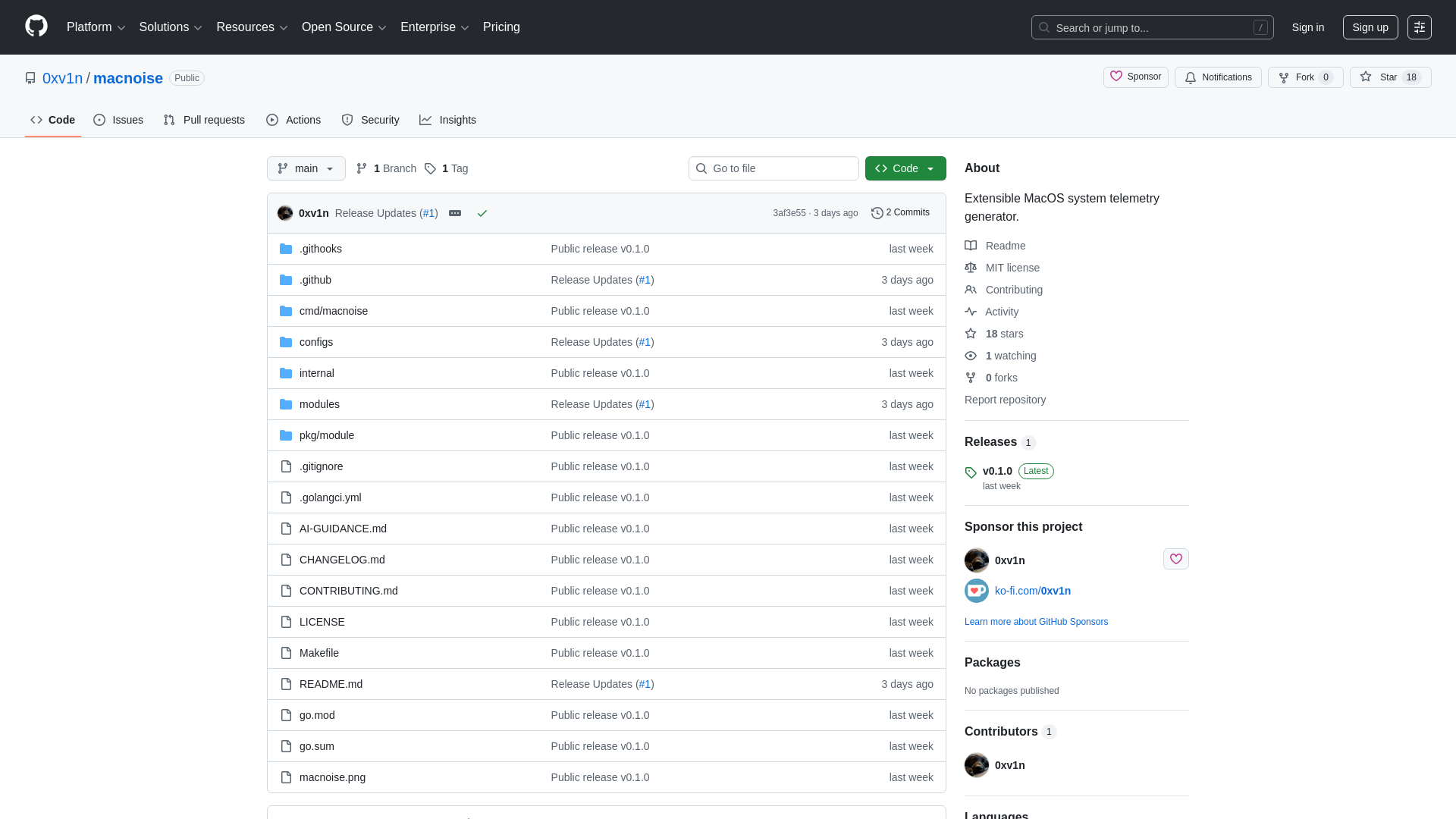 GitHub - 0xv1n/macnoise: Extensible MacOS system telemetry generator.