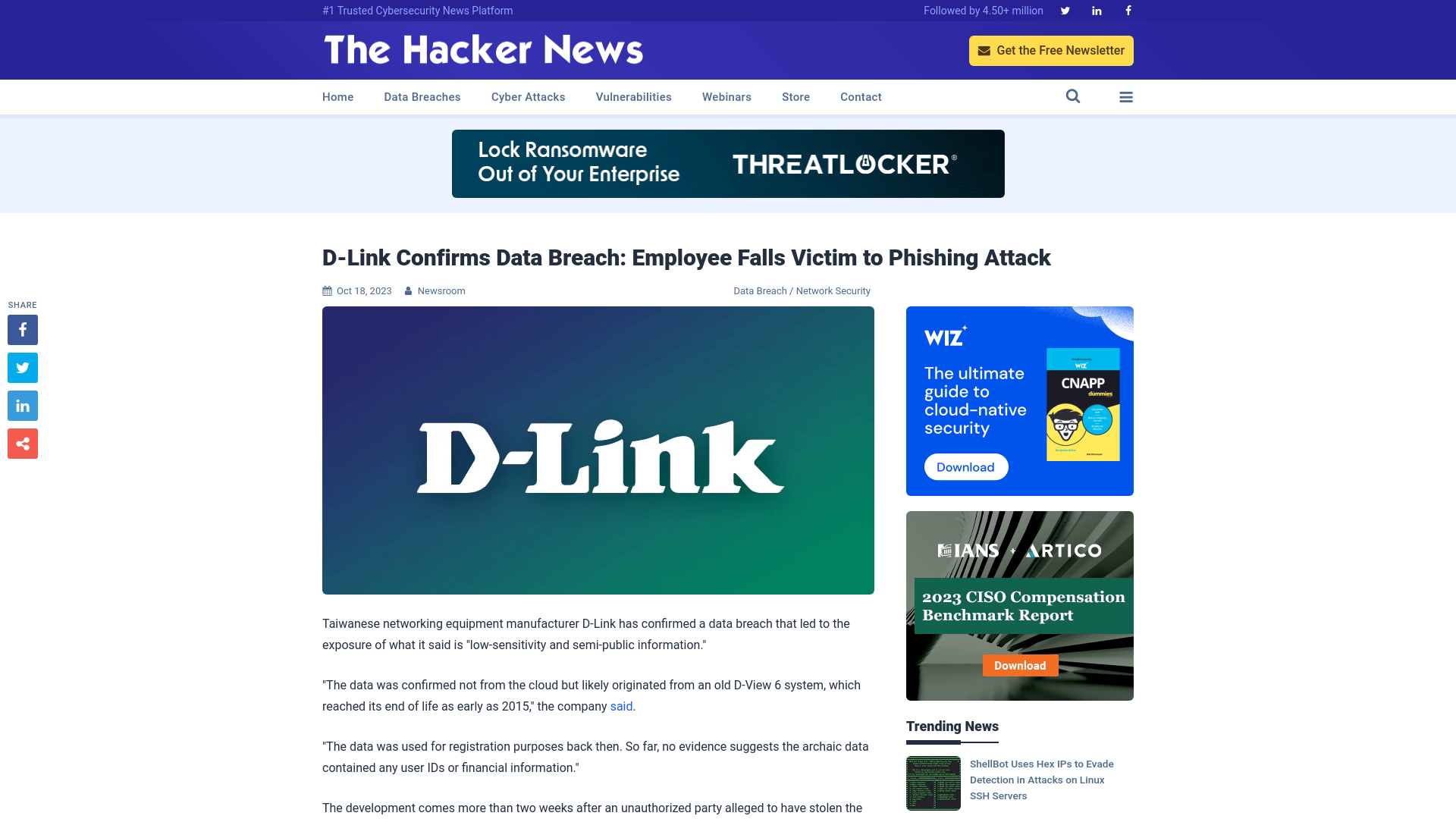 D-Link Confirms Data Breach: Employee Falls Victim to Phishing Attack