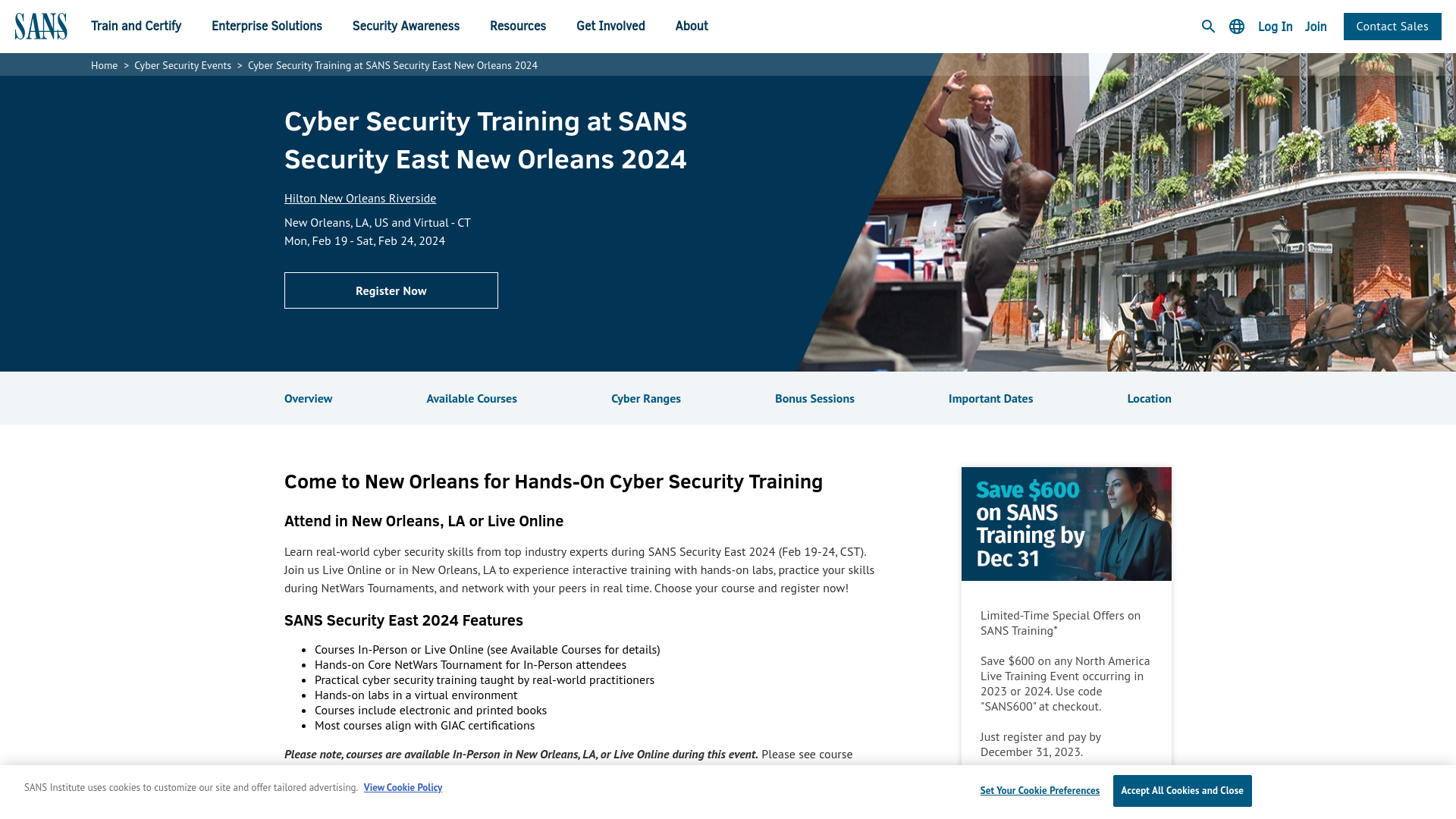 SANS Security East New Orleans 2024 | Cyber Security Training