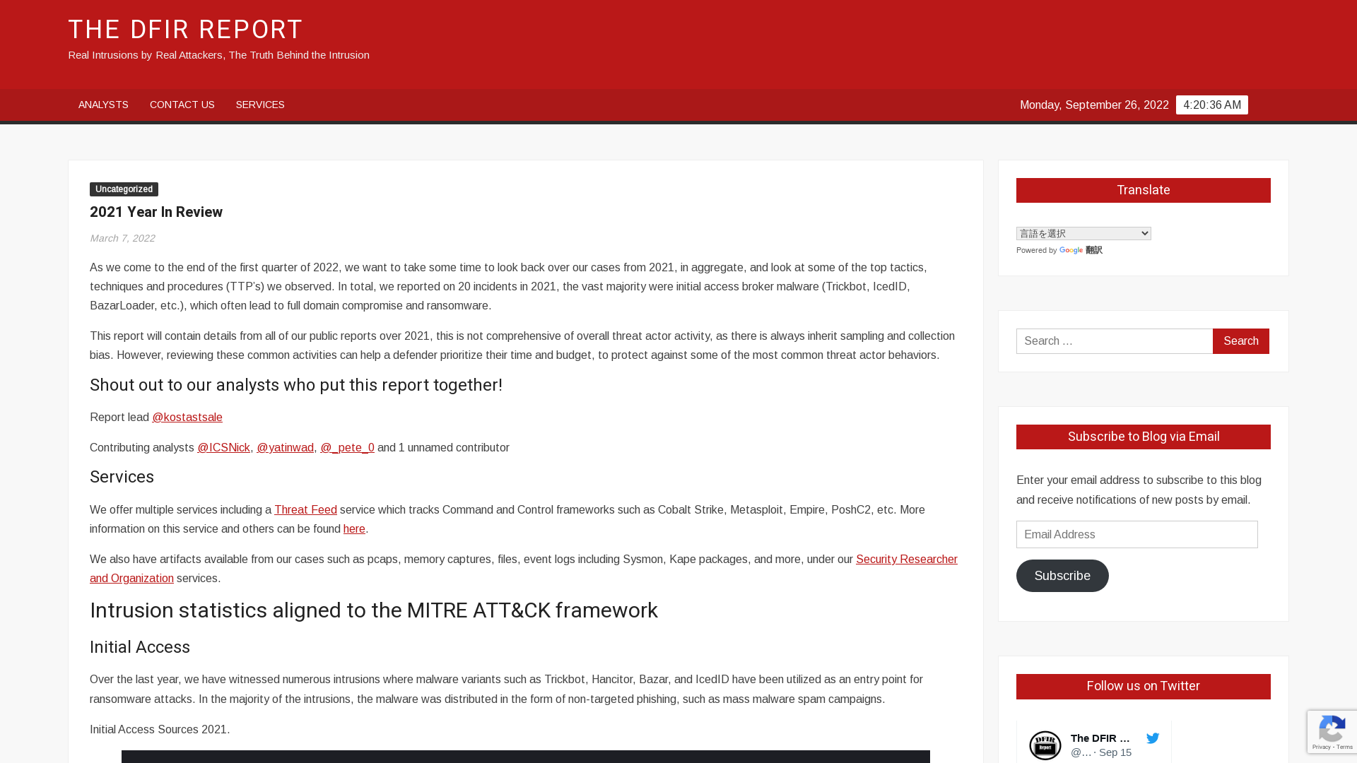 2021 Year In Review – The DFIR Report
