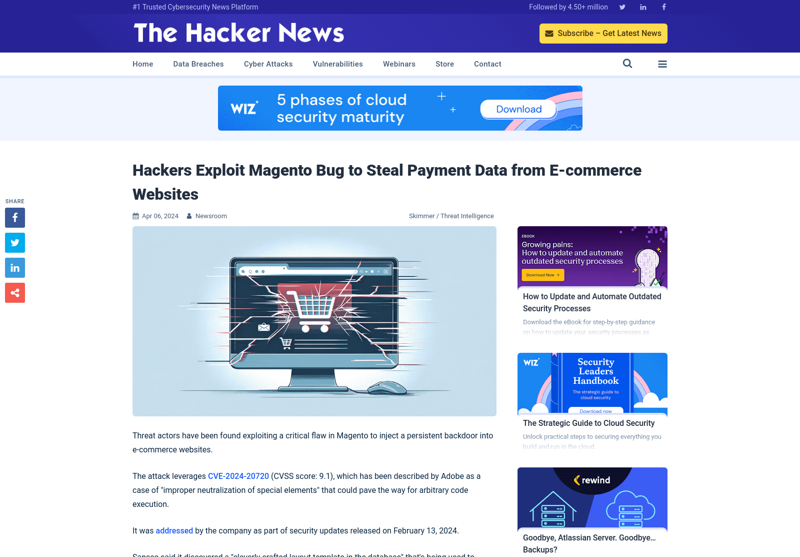 Hackers Exploit Magento Bug to Steal Payment Data from E-commerce Websites