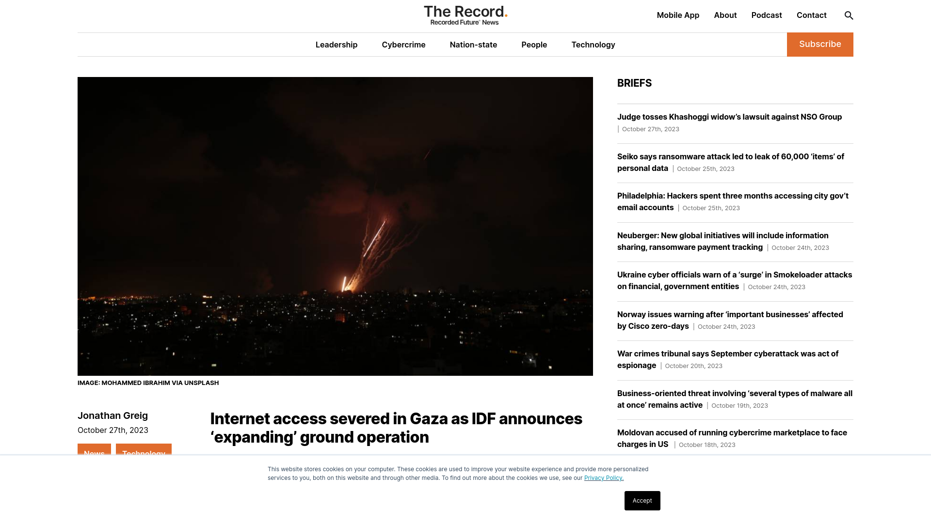 Internet access severed in Gaza as IDF announces ‘expanding’ ground operation