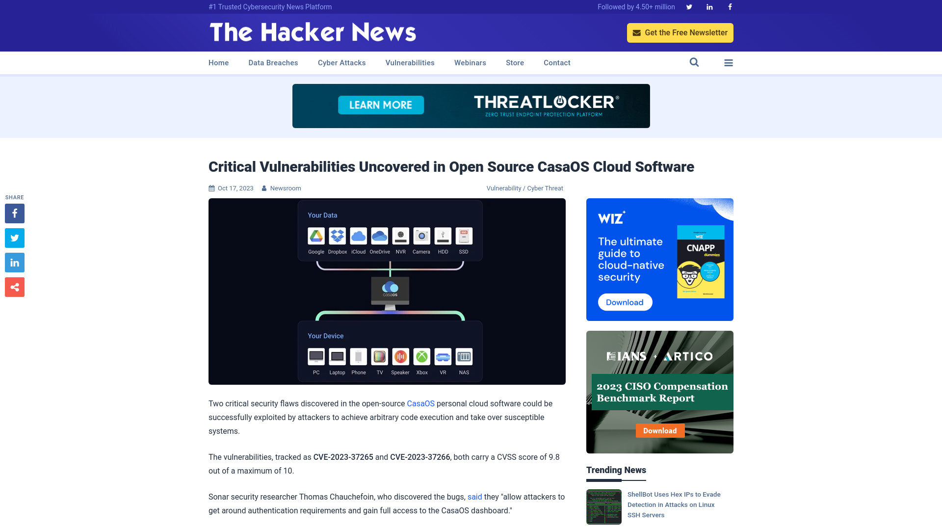 Critical Vulnerabilities Uncovered in Open Source CasaOS Cloud Software