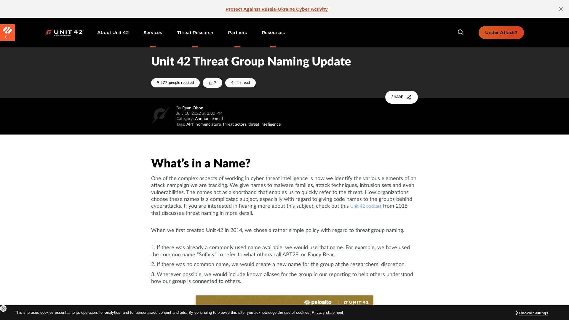 Unit 42 Threat Group Naming Update