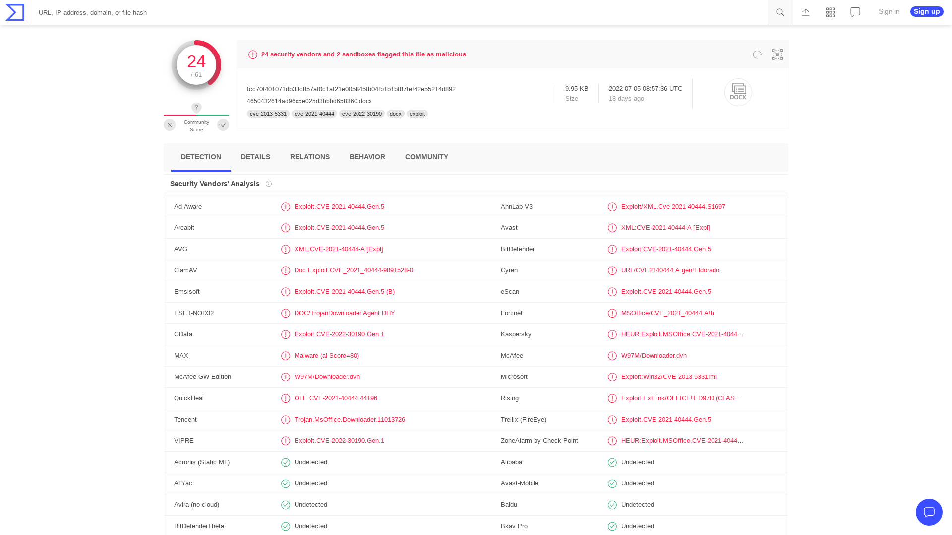 VirusTotal - File - fcc70f401071db38c857af0c1af21e005845fb04fb1b1bf87fef42e55214d892