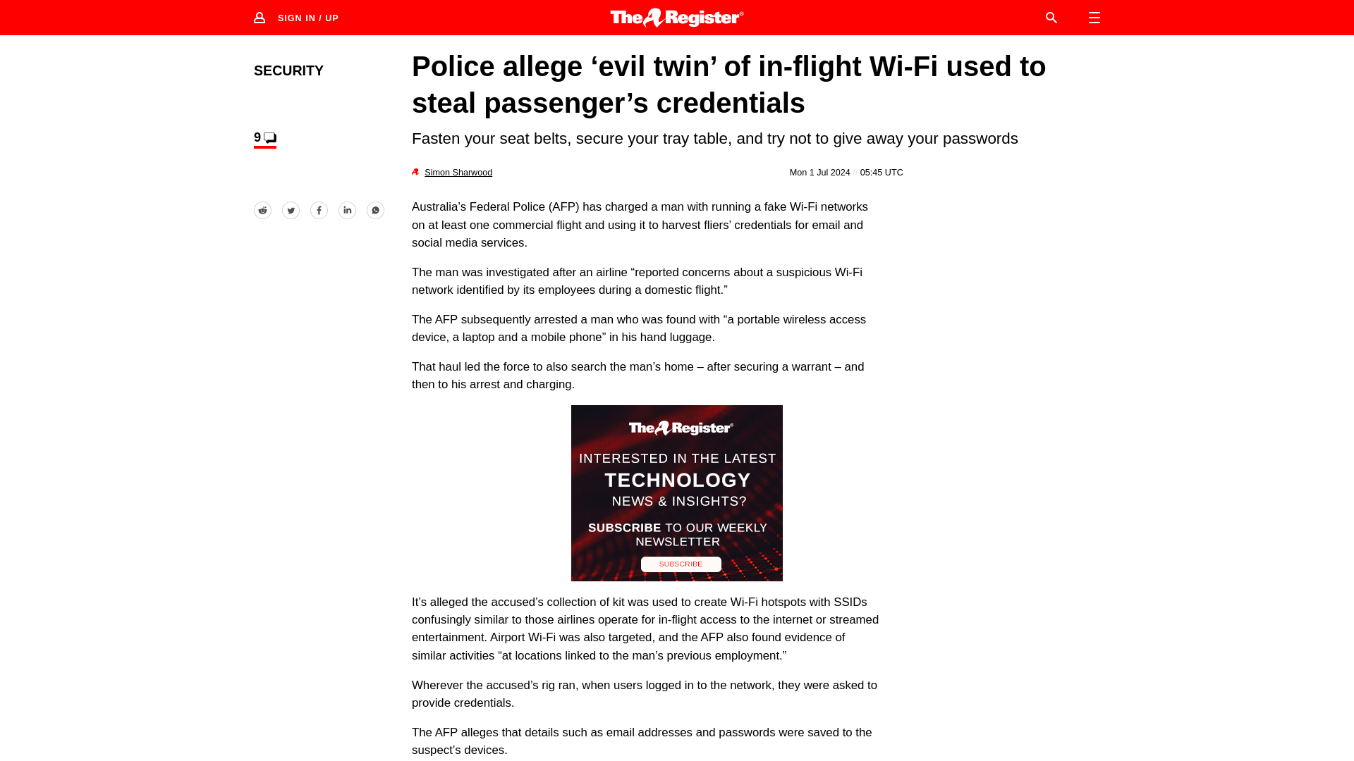 Police allege ‘evil twin’ in-flight Wi-Fi used to steal info • The Register