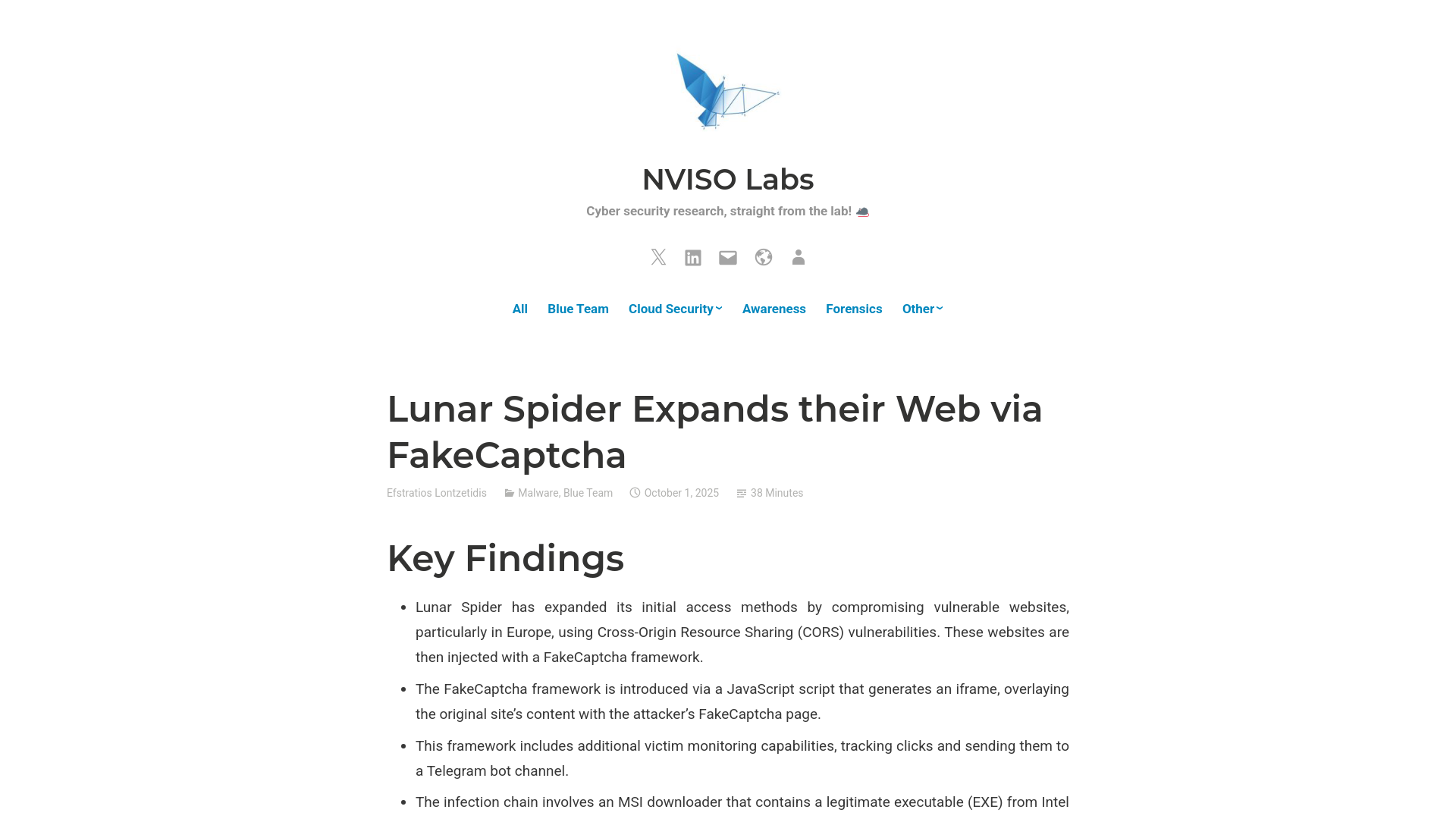 Lunar Spider Expands their Web via FakeCaptcha – NVISO Labs