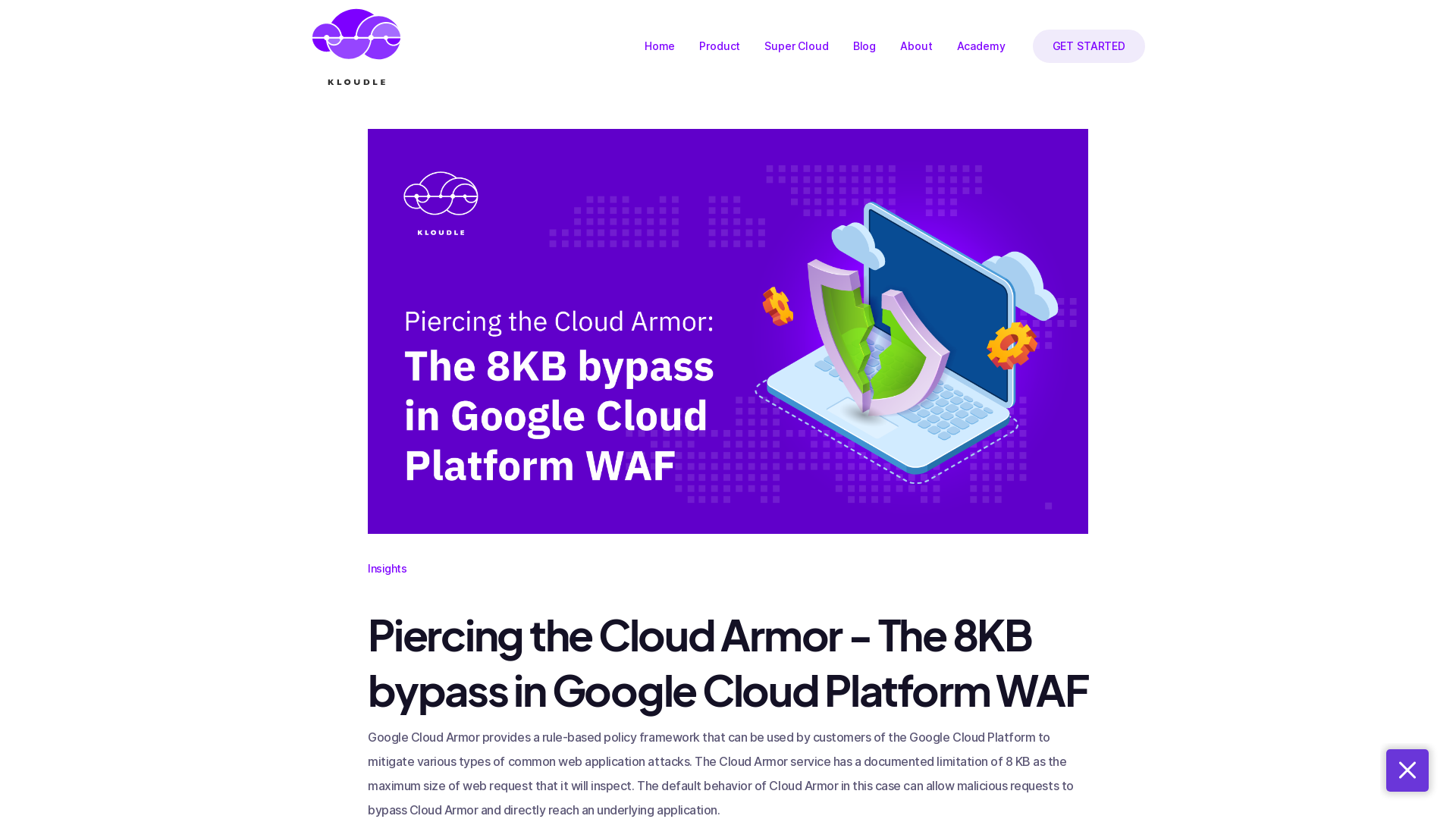 Piercing the Cloud Armor - The 8KB bypass in Google Cloud Platform WAF
