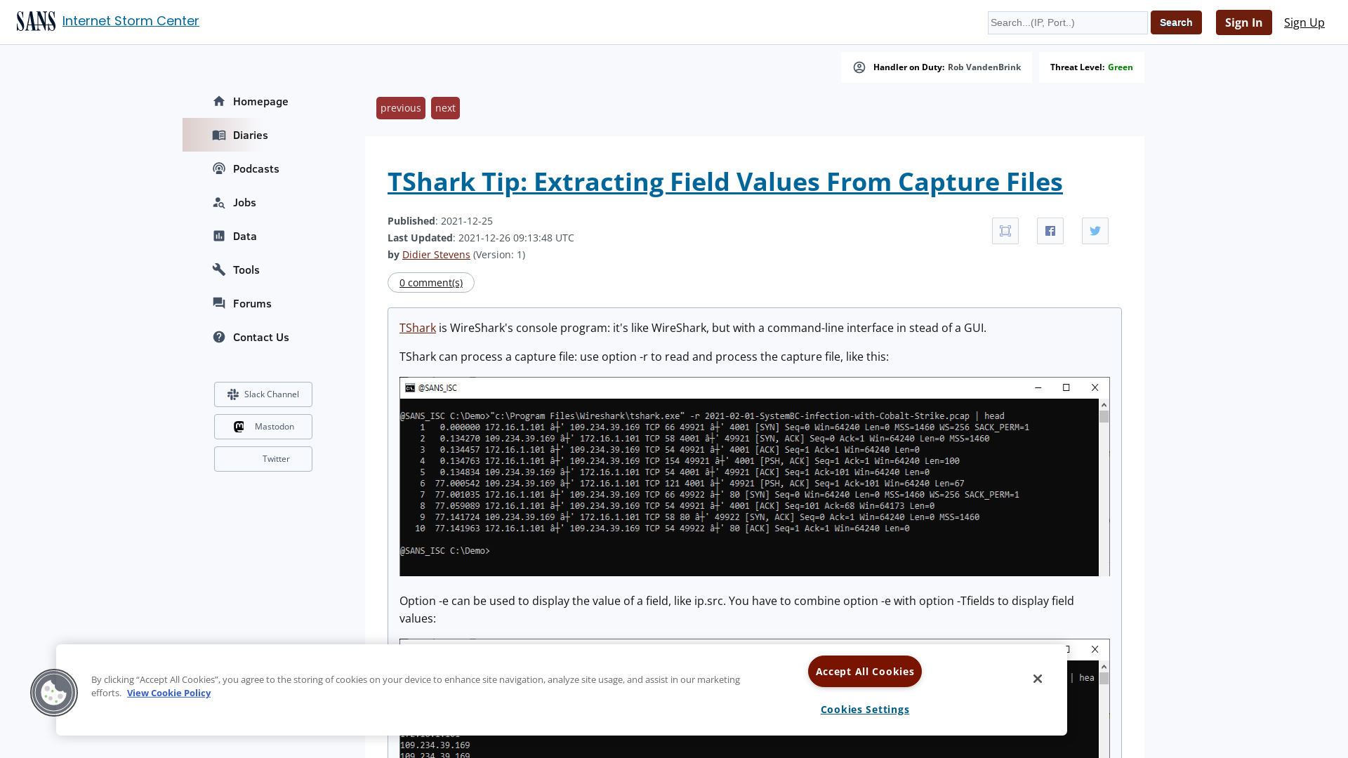 InfoSec Handlers Diary Blog - SANS Internet Storm Center